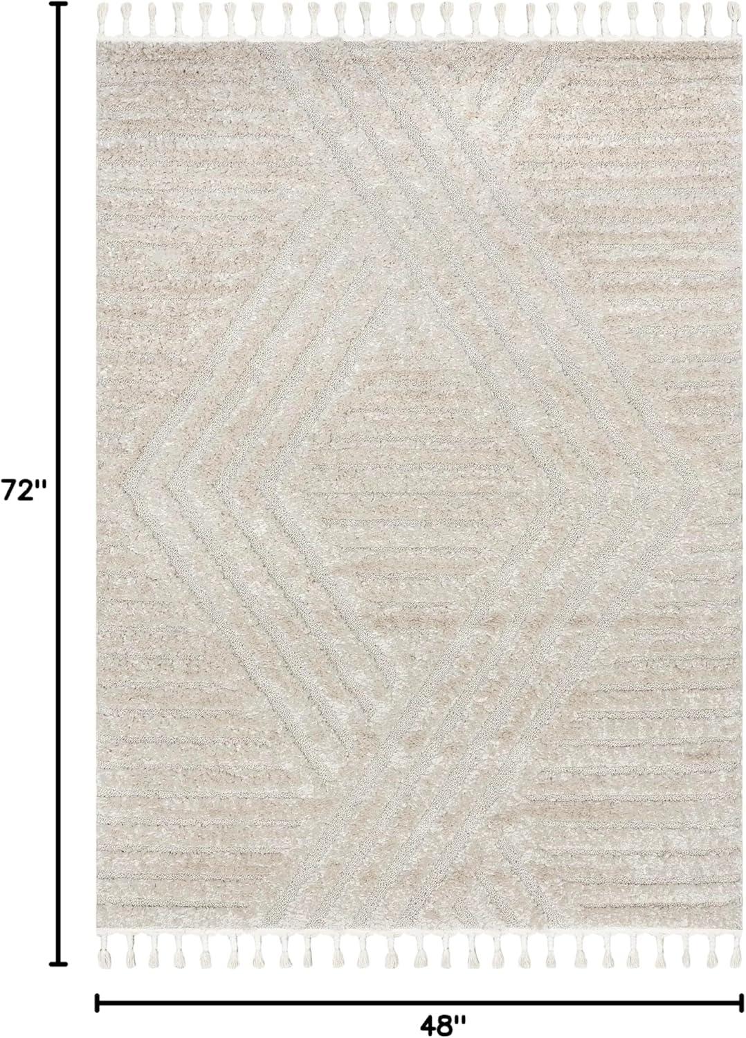 Nuloom Risette Geometric Shag Tassel Indoor Area Rug