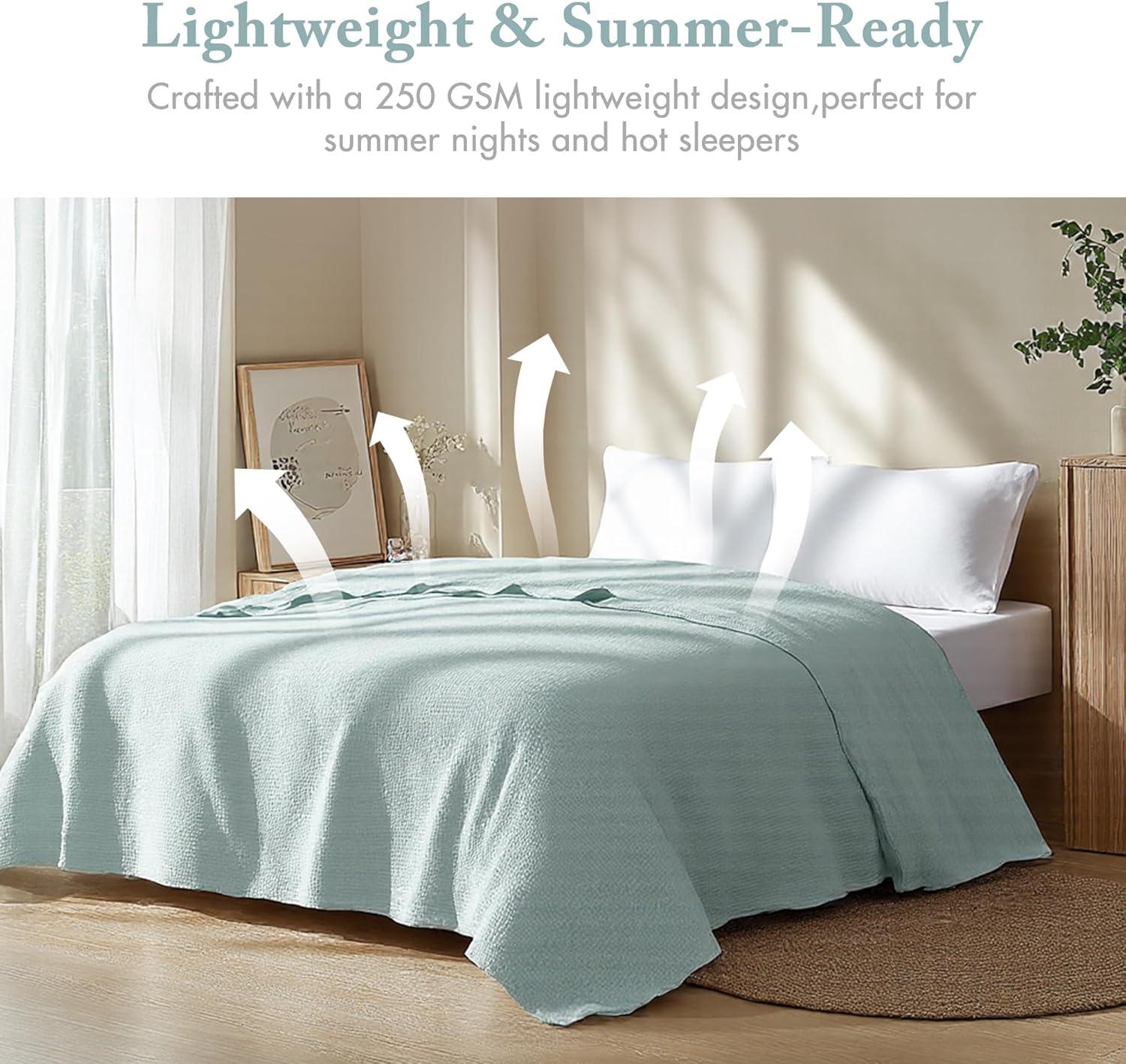 Madison Park Freshspun Basketweave Cotton Blanket