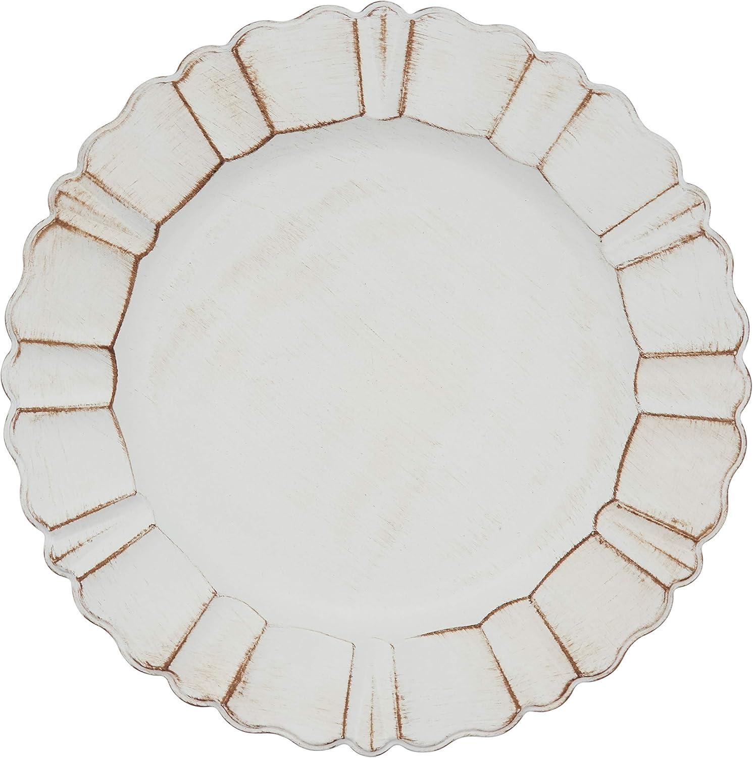 SARO  Scalloped Ruffled Design Charger Plates - Set of 4