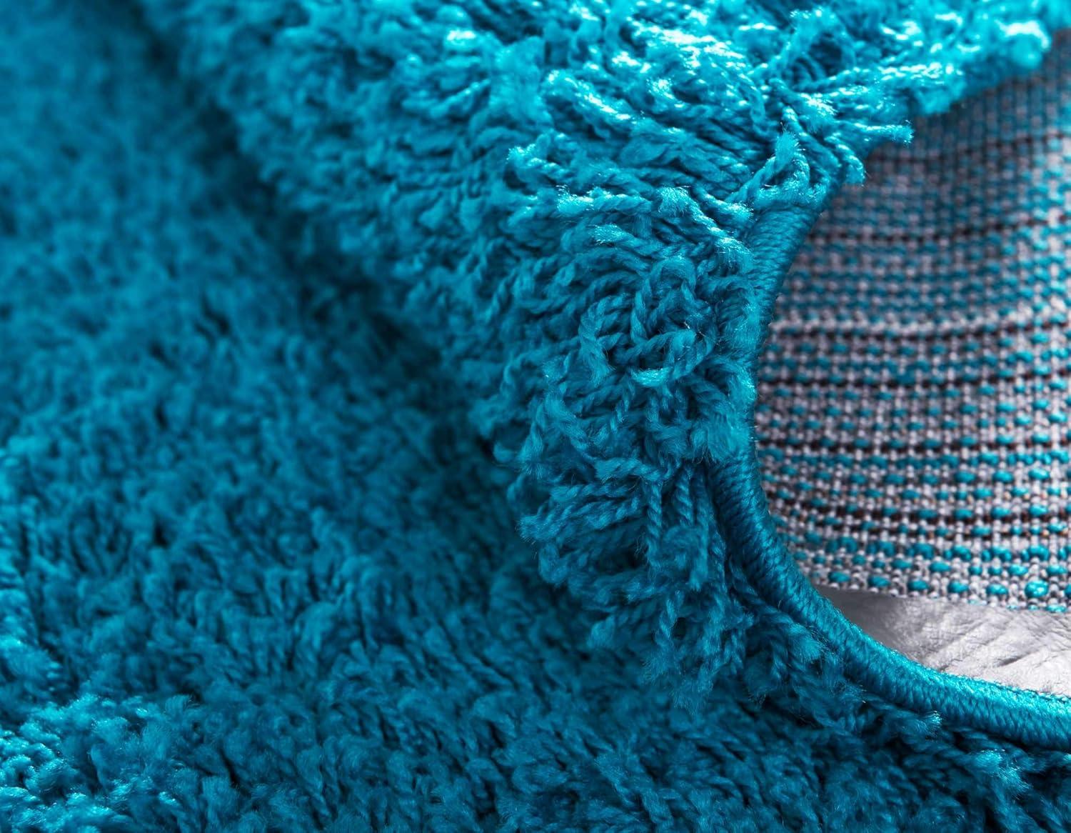 Unique Loom 8' 0 x 10' 0 Solid Shag Turquoise Area Rug