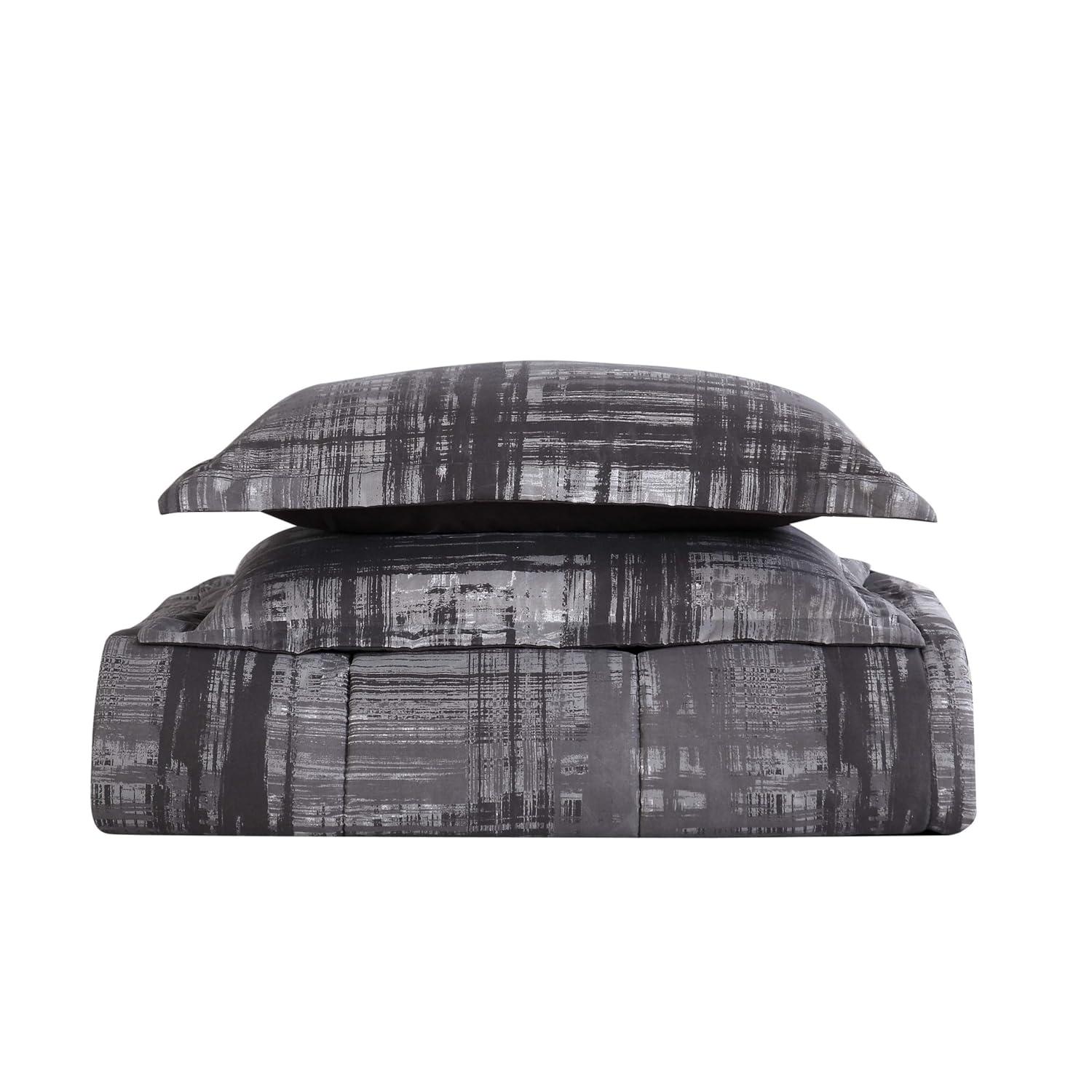 Style 212 Camden Modern & Contemporary Box Stitch Plaid Comforter Set