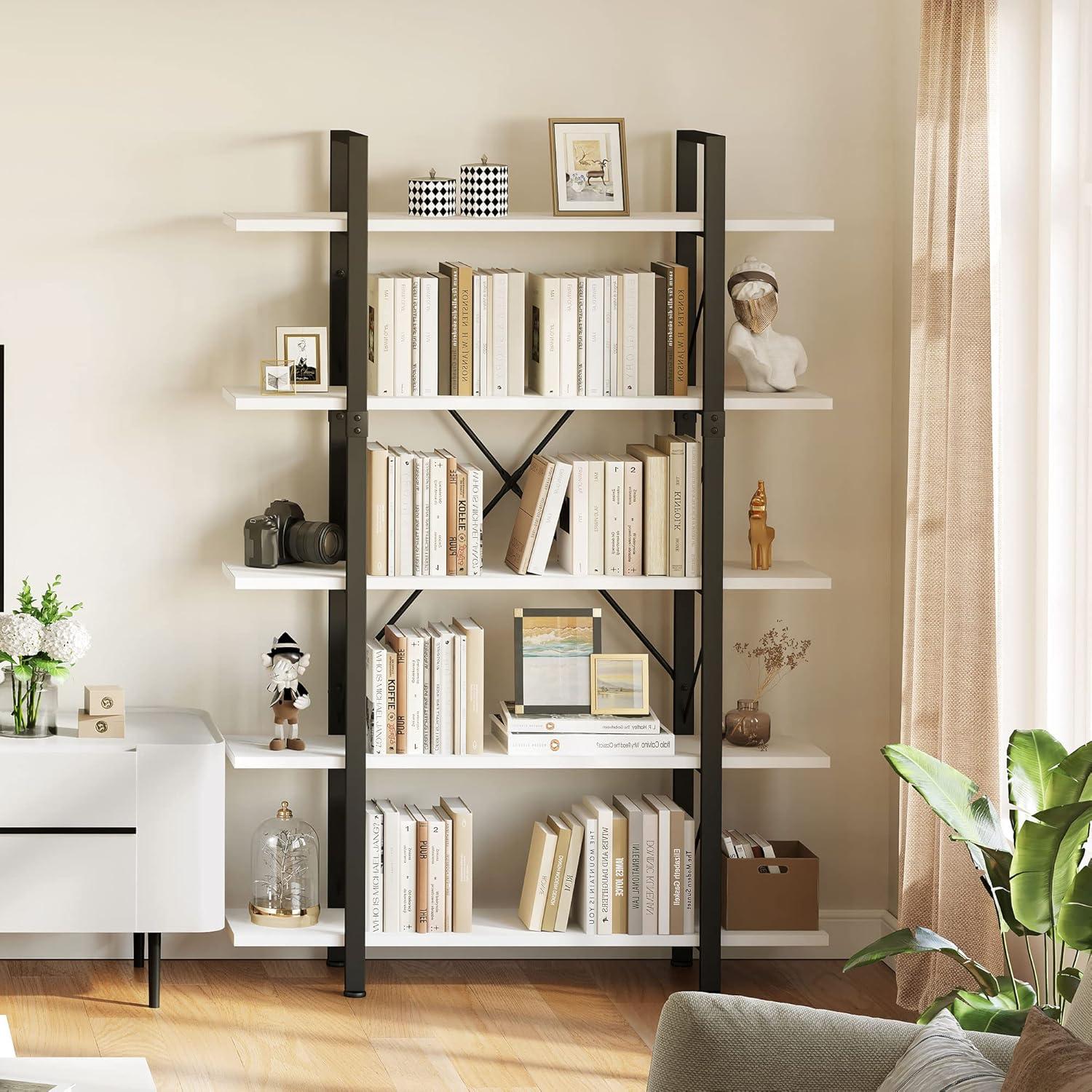 YITAHOME 5 Tier Bookshelf, Freestanding 5 Shelf Bookcases and Bookshelves, Modern Minimalist Furniture Open Display Storage Shelves Books Organizer for Living Room Bedroom Home Office