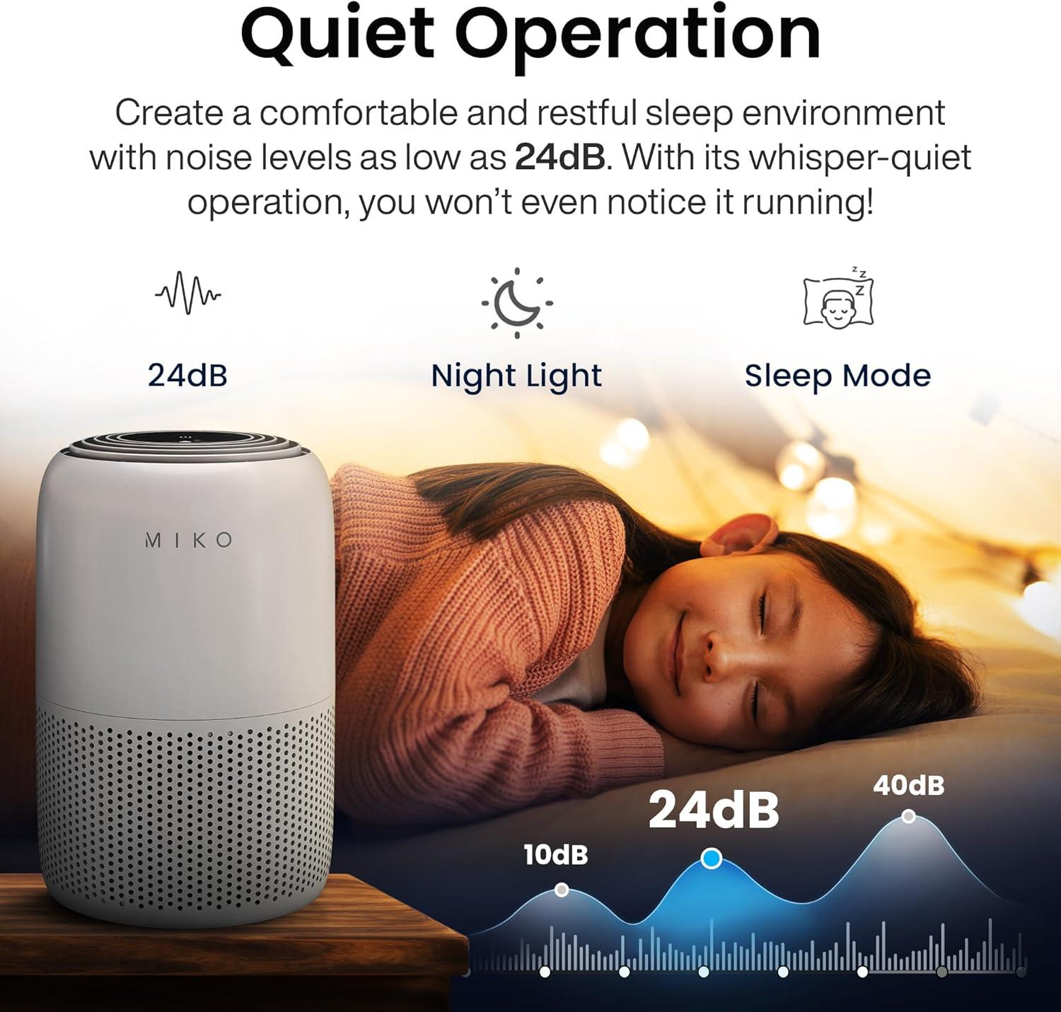 Miko HEPA Smart Air Purifier up to 770 Sqft - App Controlled