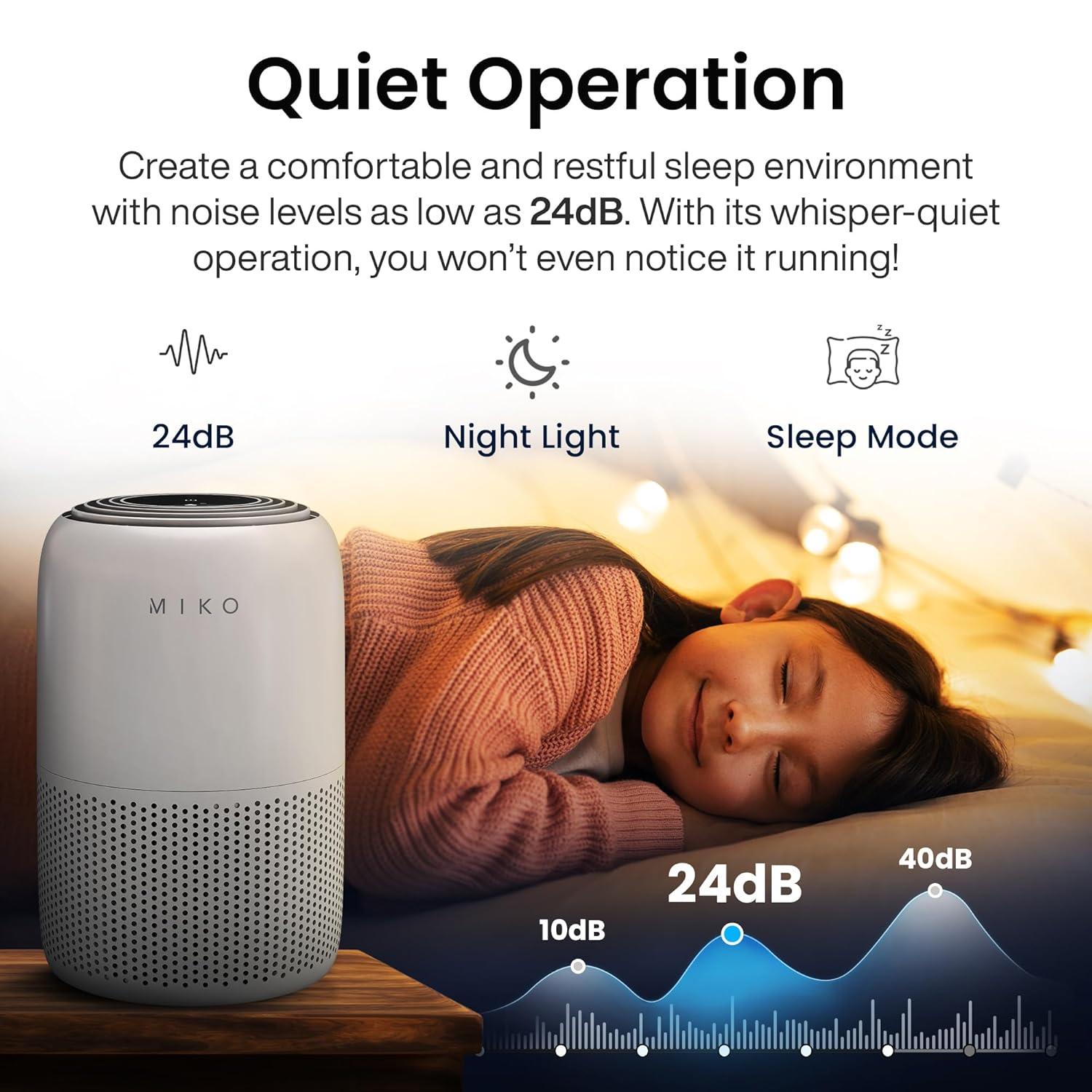 Miko HEPA Smart Air Purifier up to 770 Sqft - App Controlled