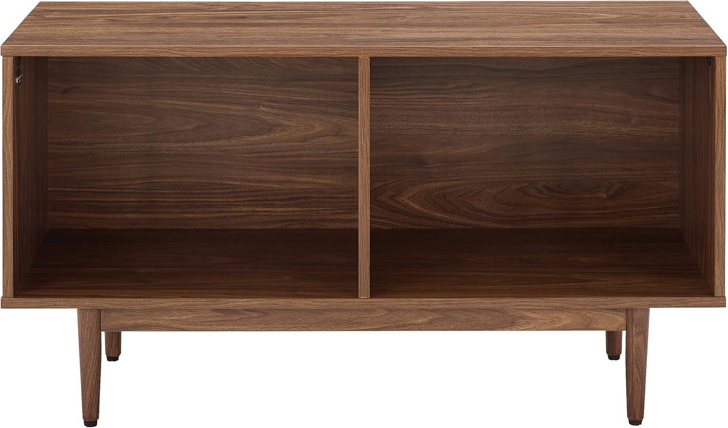 Liam Mid-Century Walnut Record Storage Console - 45in