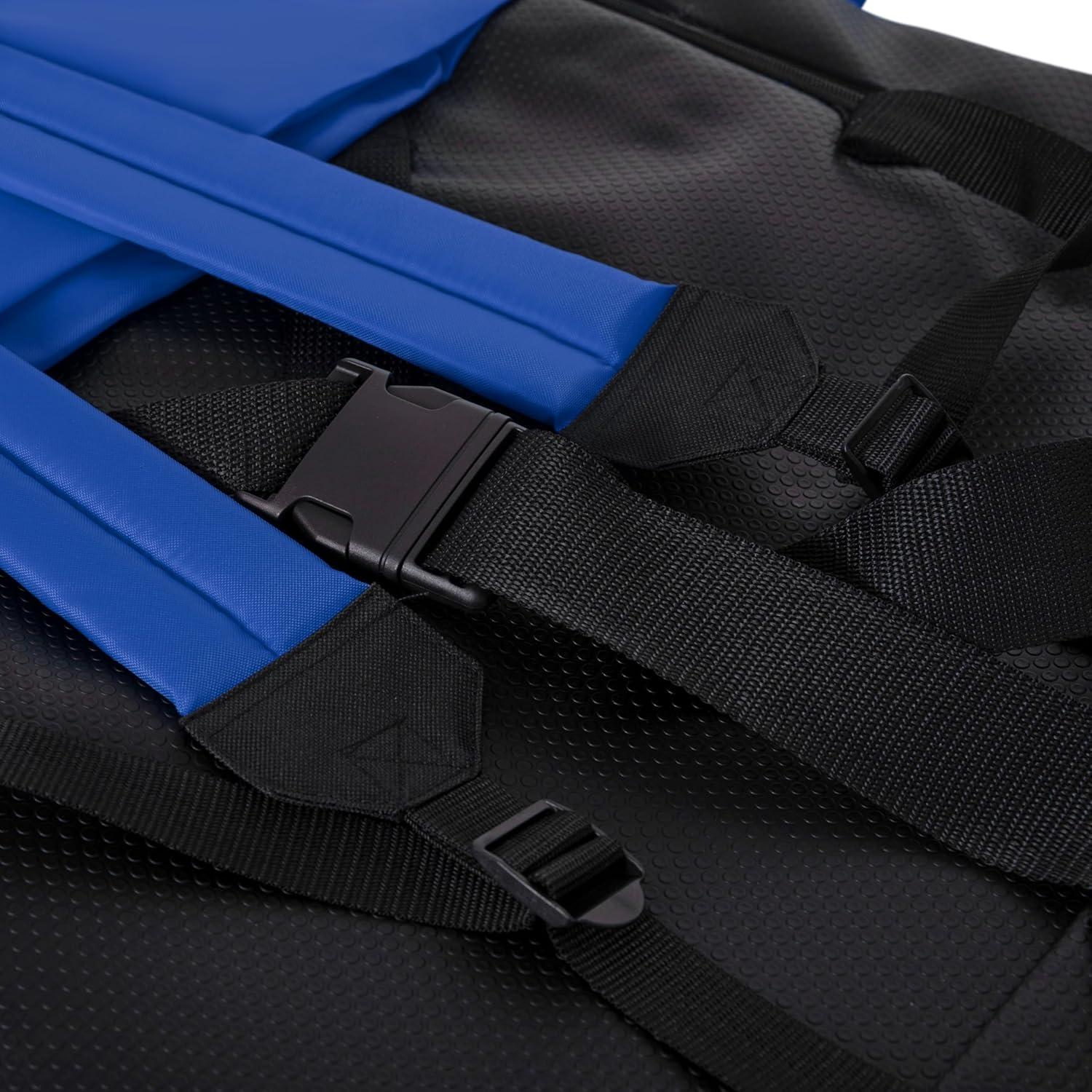Flash Furniture Foldable Reclining Stadium Chair with Backpack Straps and Heated Seat - Blue