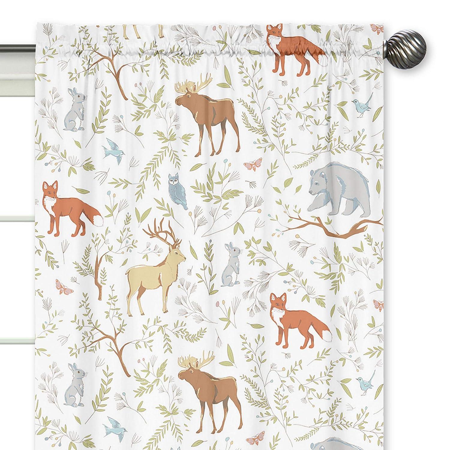 Woodland Toile Wildlife Semi-Sheer Rod Pocket Curtain Panels (Set of 2)