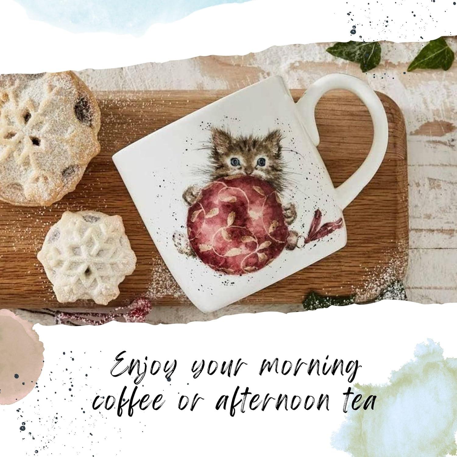 Royal Worcester Royal Worcester Rw-Wrendale Designs Mug & Coaster St Purrfect Xmas