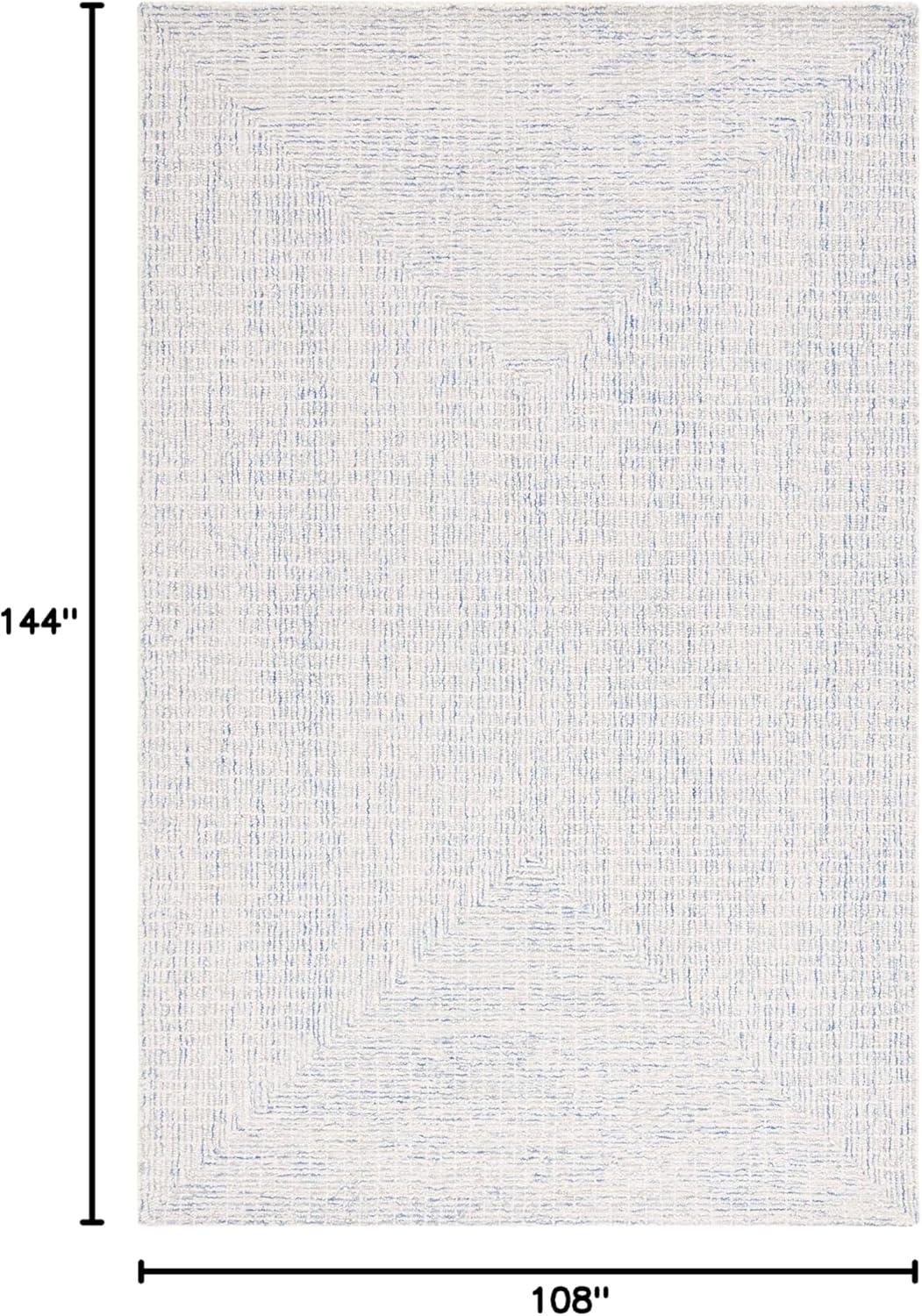 Abstract ABT480 Handmade Indoor Area Rug - Blue/Ivory - 9'x12' - Safavieh