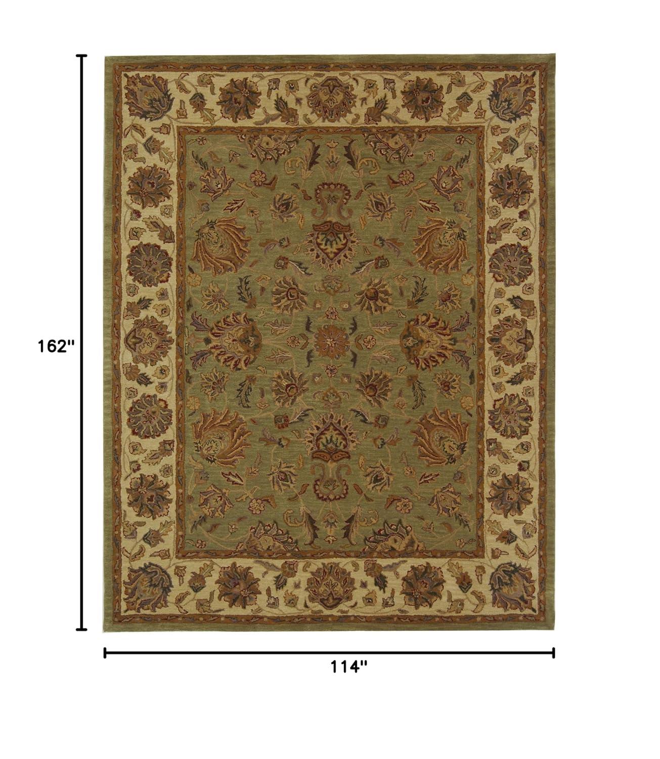 SAFAVIEH Heritage Regis Traditional Wool Area Rug, Green/Gold, 9'6" x 13'6"