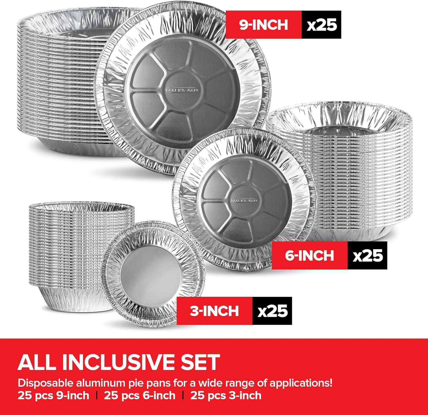 Mini Round Disposable Aluminum Foil Pie Pans Set