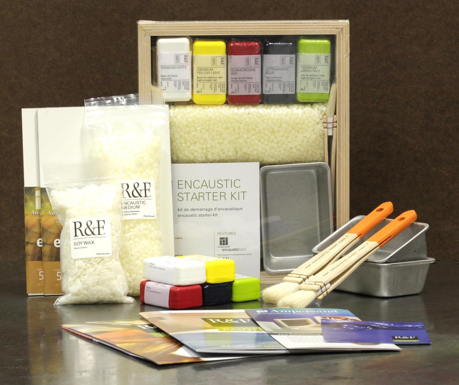 R&F Handmade Paints - Professional Encaustic Paint - Starter Kit, 14 Piece Set