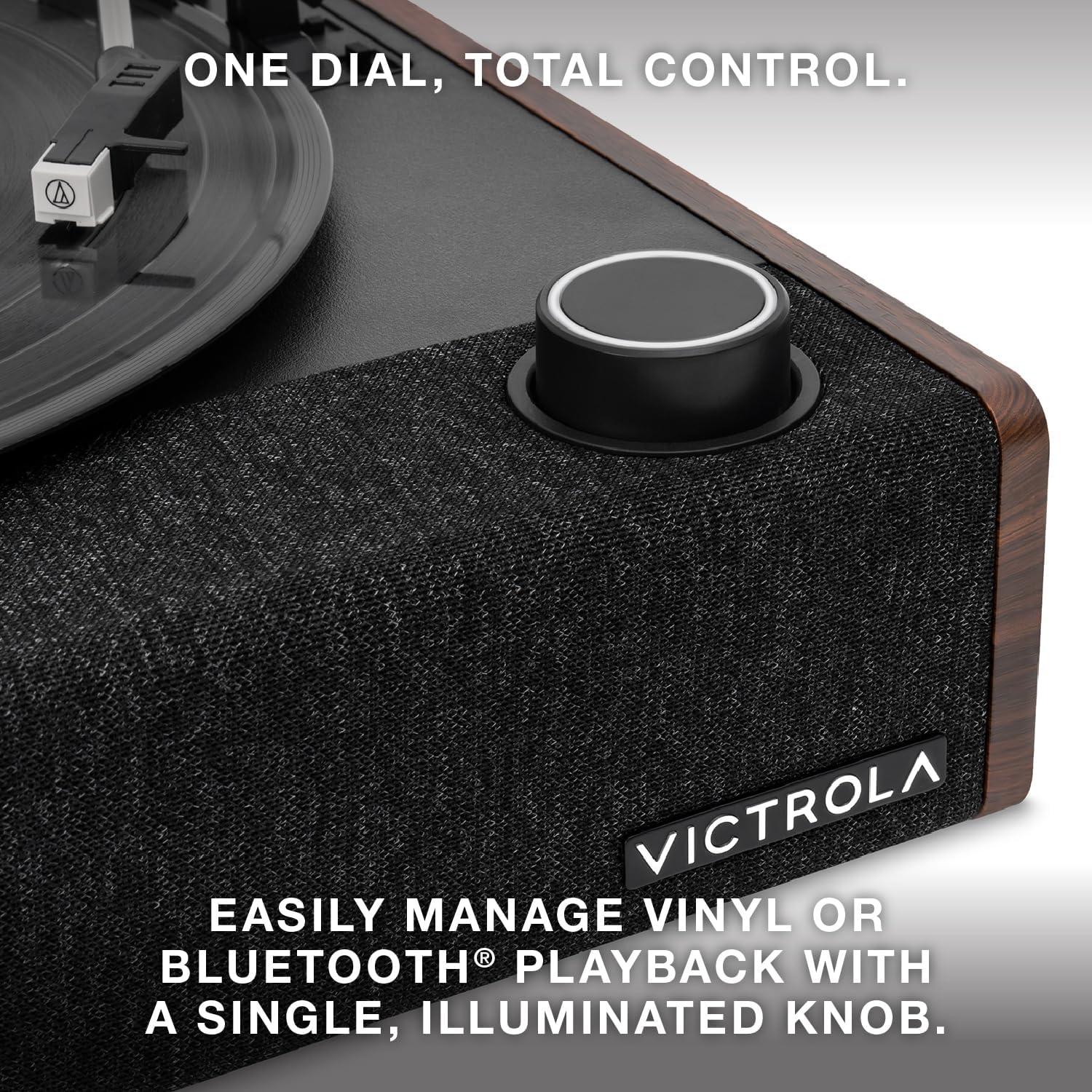 Victrola Eastwood II Bluetooth Belt Drive Turntable with Speakers, Oak