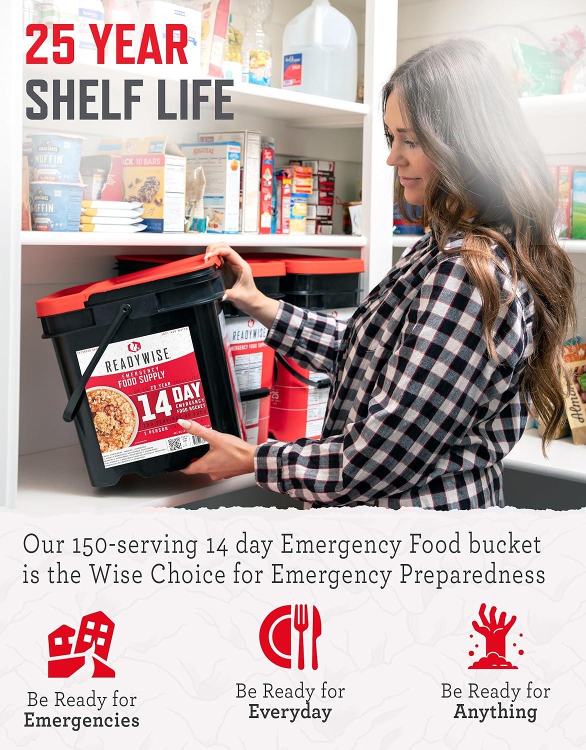 14-Day Emergency Food Supply Bucket with 150 Servings