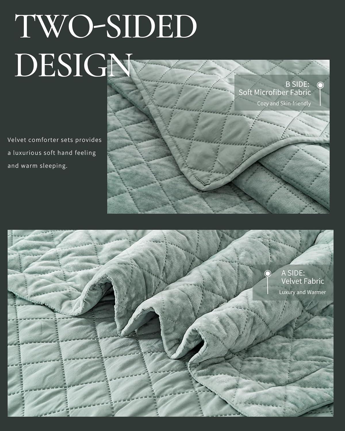 Royal Velvet Diamond Velvet Quilt Set