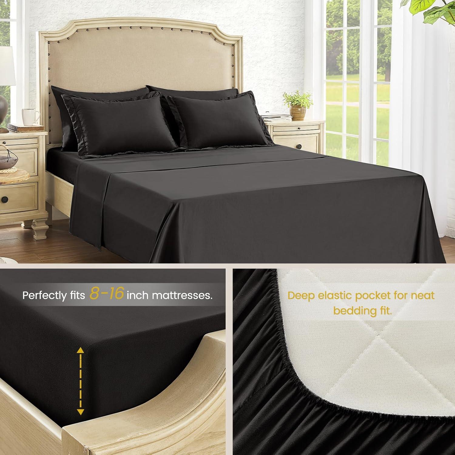 Black Queen Reversible Down Alternative Microfiber Bedding Set