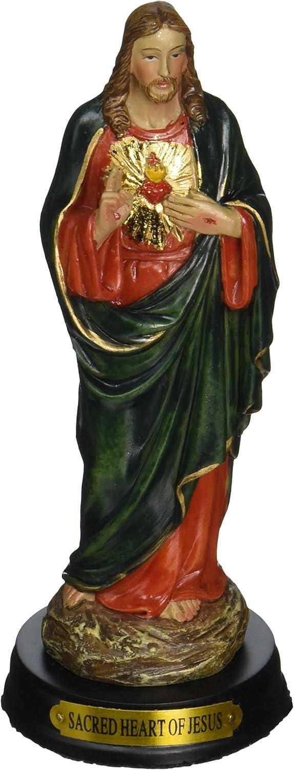 5.5-Inch Sacred Heart of Jesus Resin Figurine Statue