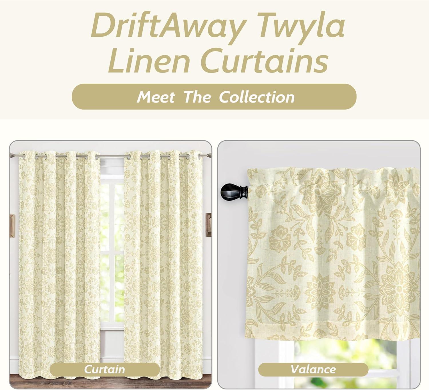 DriftAway Twyla Floral Tailored 52'' W Window Valance