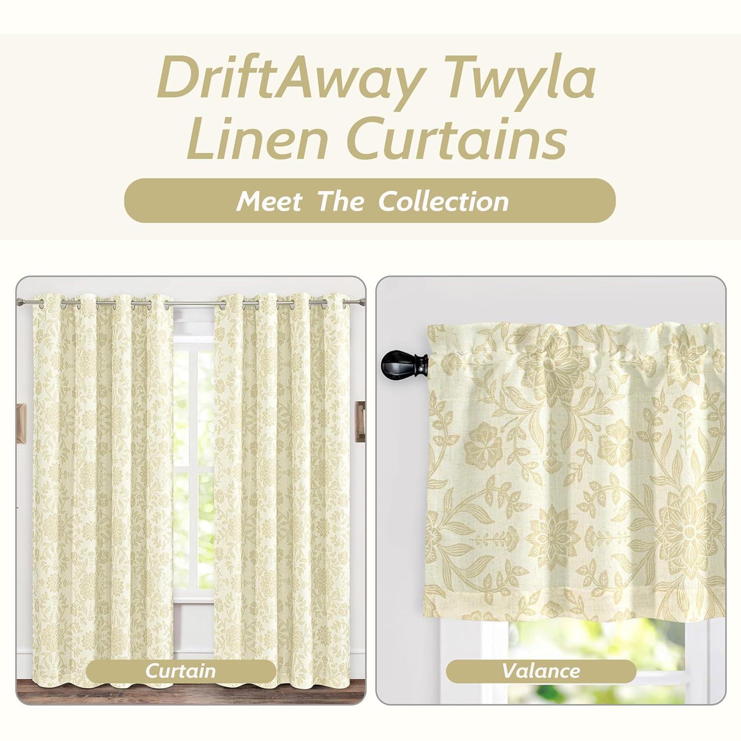 DriftAway Twyla Floral Tailored 52'' W Window Valance