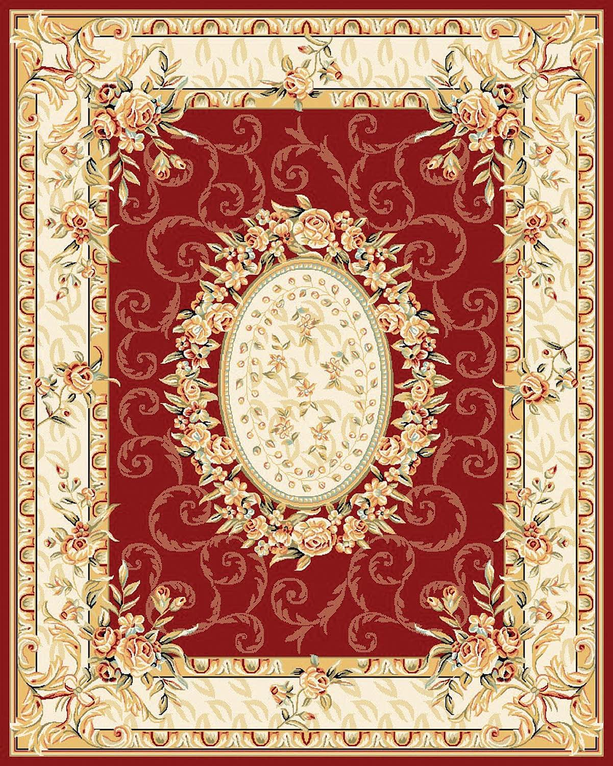 Lyndhurst LNH328 Power Loomed Area Rug - Red/Ivory - 9'x12' - Safavieh