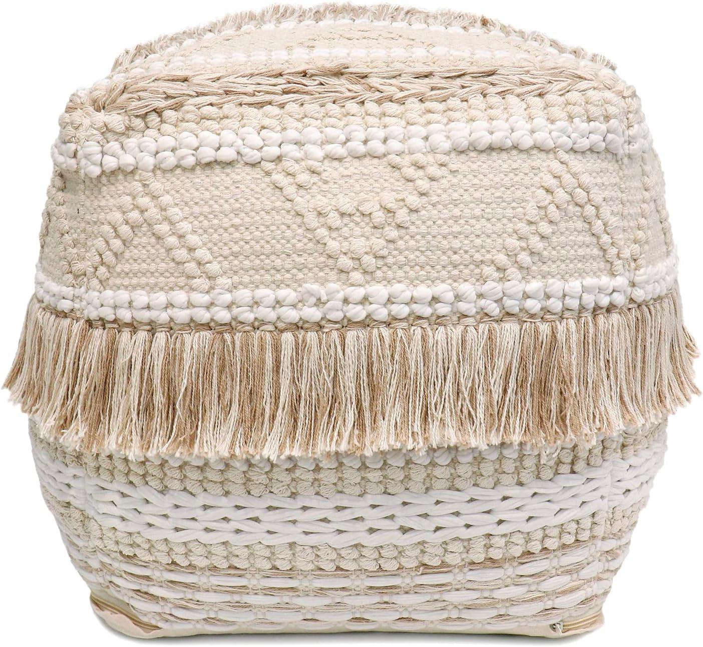 Pasargad Home Grandcanyon Cotton Braided Pouf