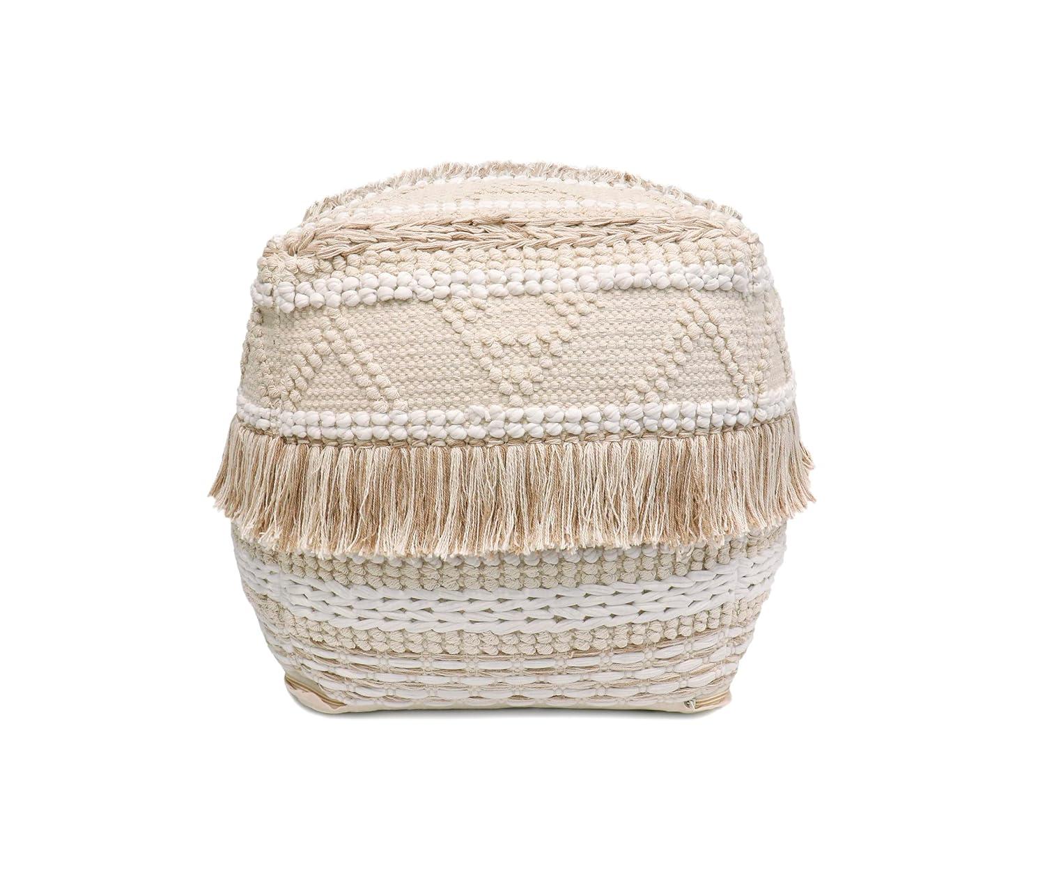 Pasargad Home Grandcanyon Cotton Braided Pouf