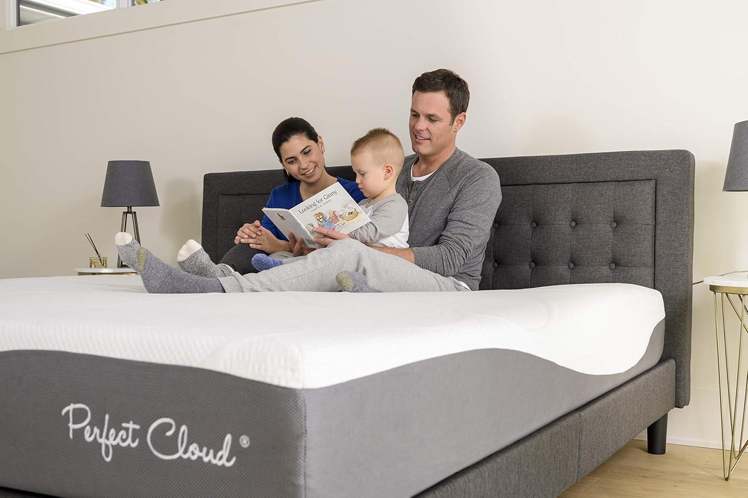 Perfect Cloud UltraPlush Memory Foam Mattress Charcoal-Infused Bed Foam, Full 80” x 76” x 10”