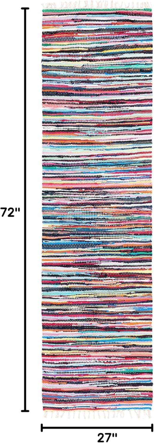 Rag Rug RAR128 Hand Woven Indoor Runner Rug - Multi - 2'3"x6' - Safavieh.