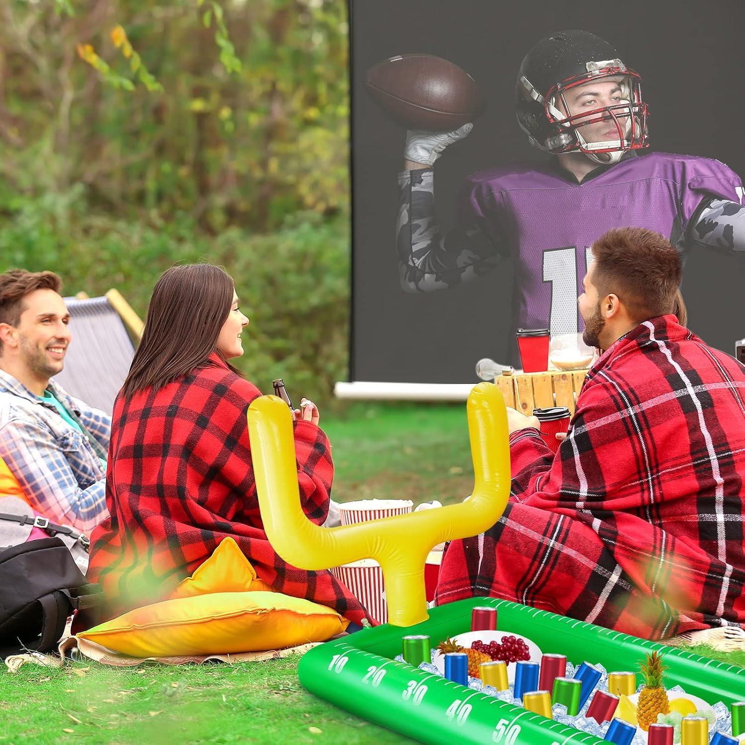 True Zoo Inflatable Football Field Cooler Bar, Party Drink Cooler, Novelty Inflatable Beer Cooler, Ice Bucket, 511" x 118", Set of 1