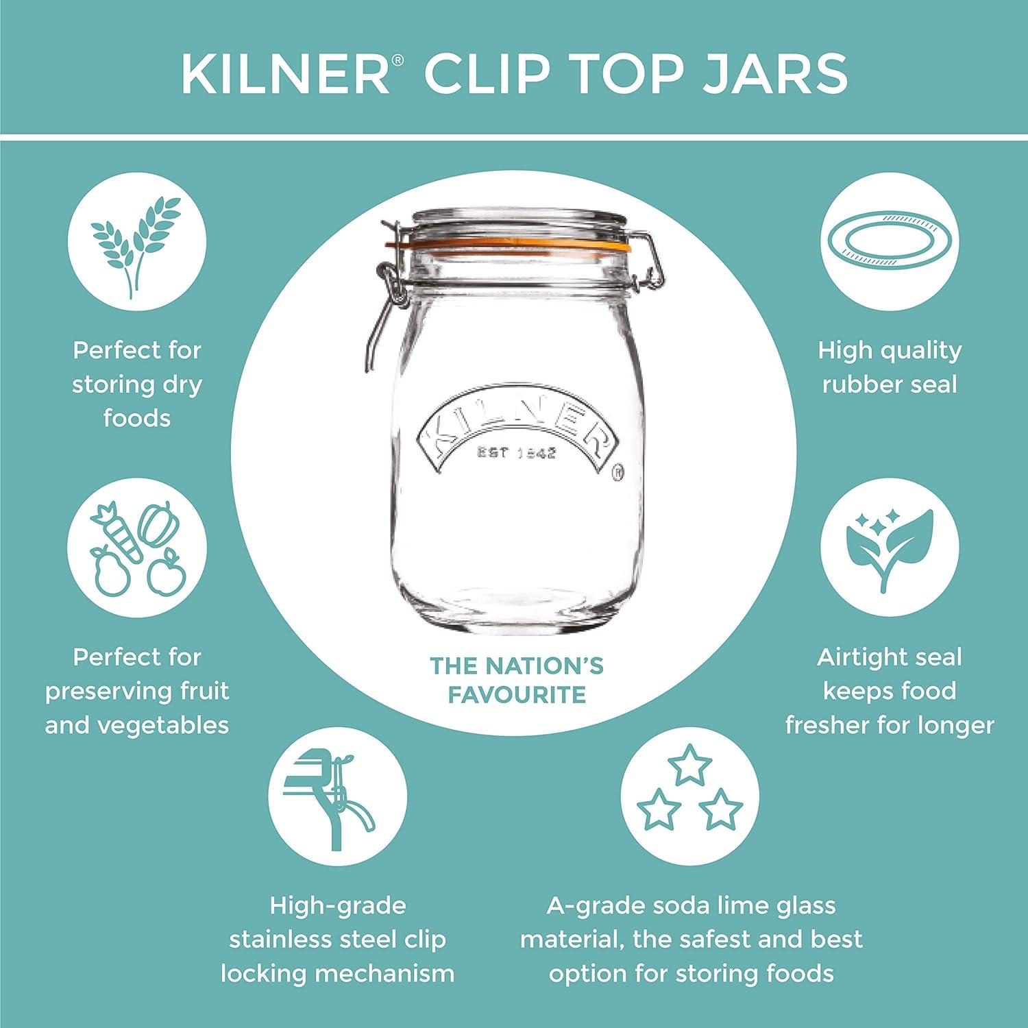 Kilner Round Swing Top Glass Jar | 1L