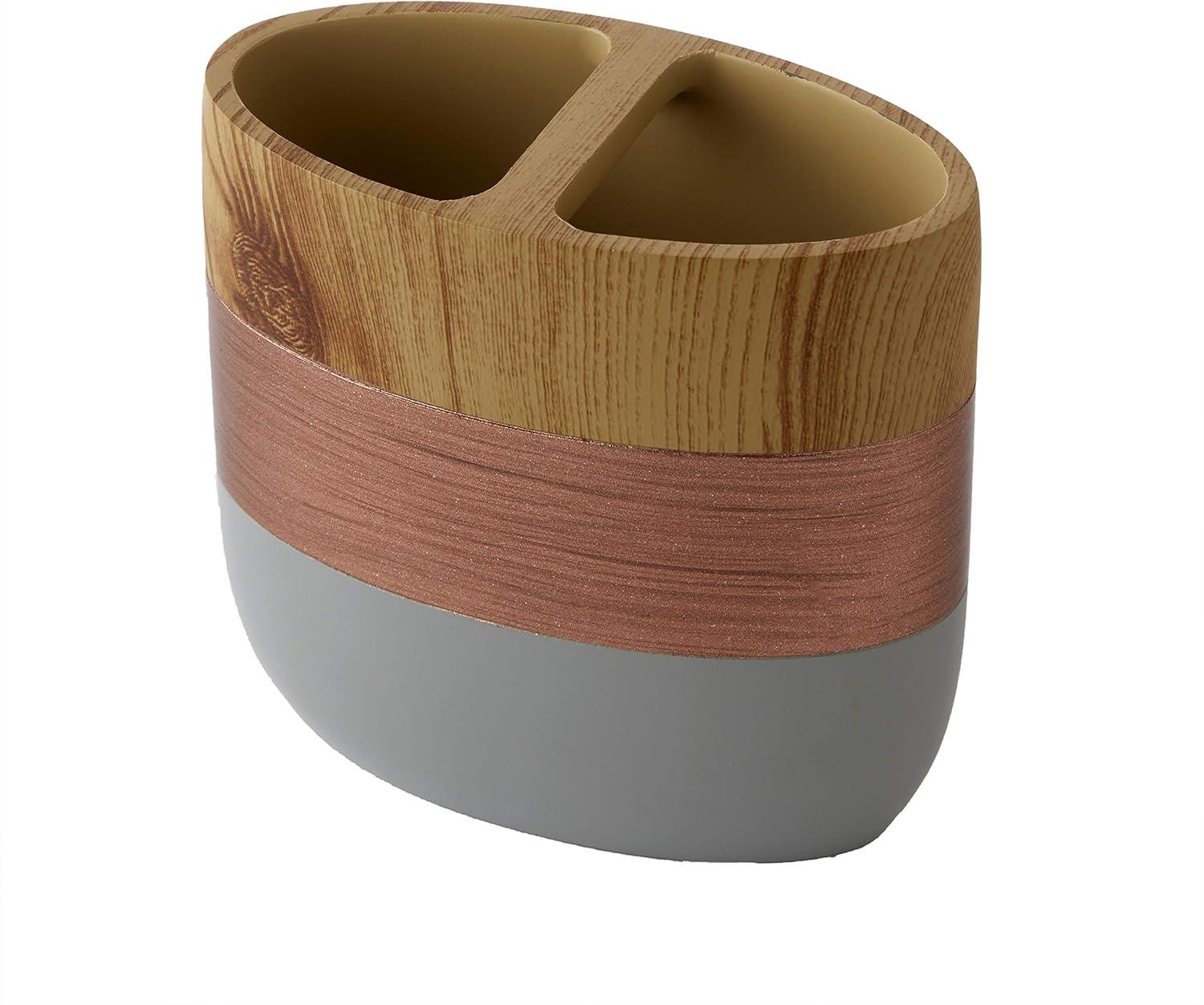 SKL Home Liselotte Resin/Cement Toothbrush Holder, Copper