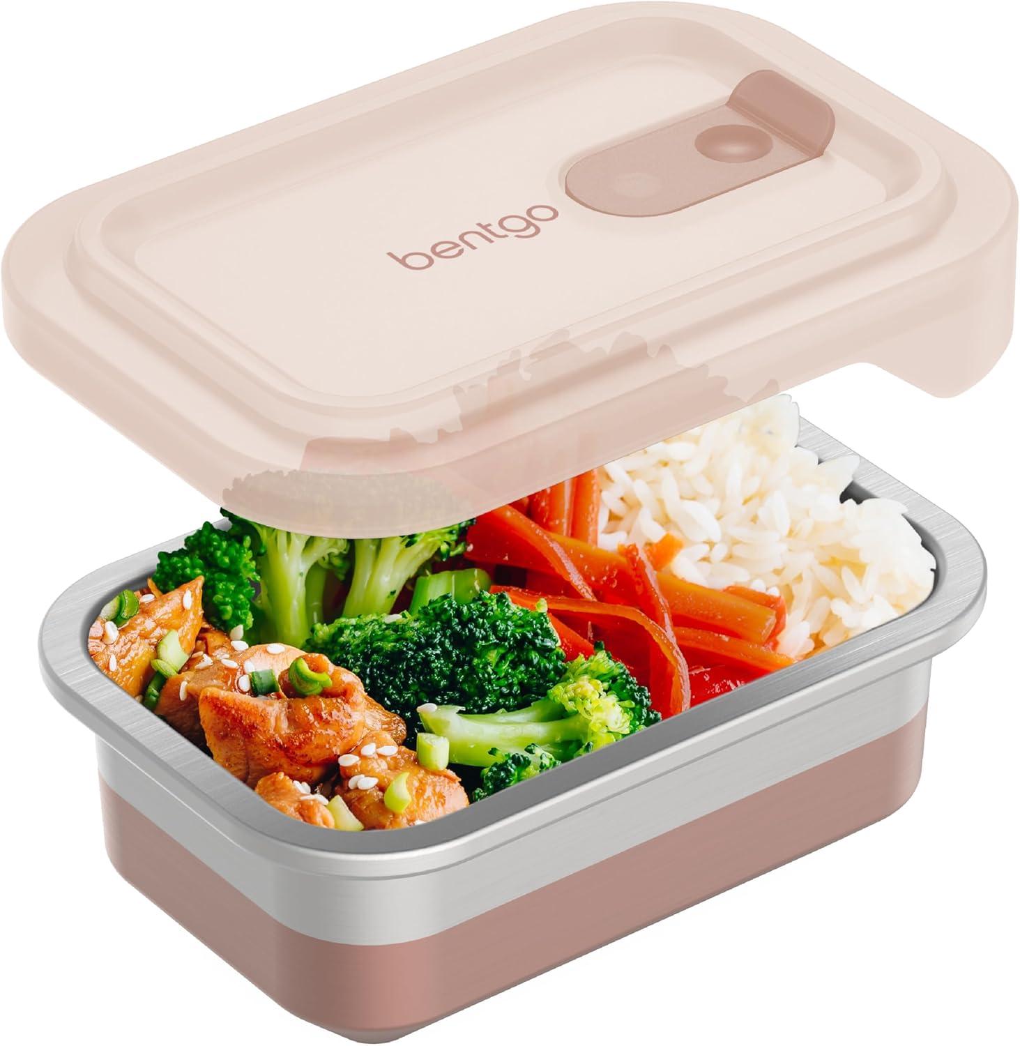 Bentgo Microsteel Heat and Eat Container Rose: Leakproof,  Dishwasher-Safe, Lunch Storage, 2-Year Warranty