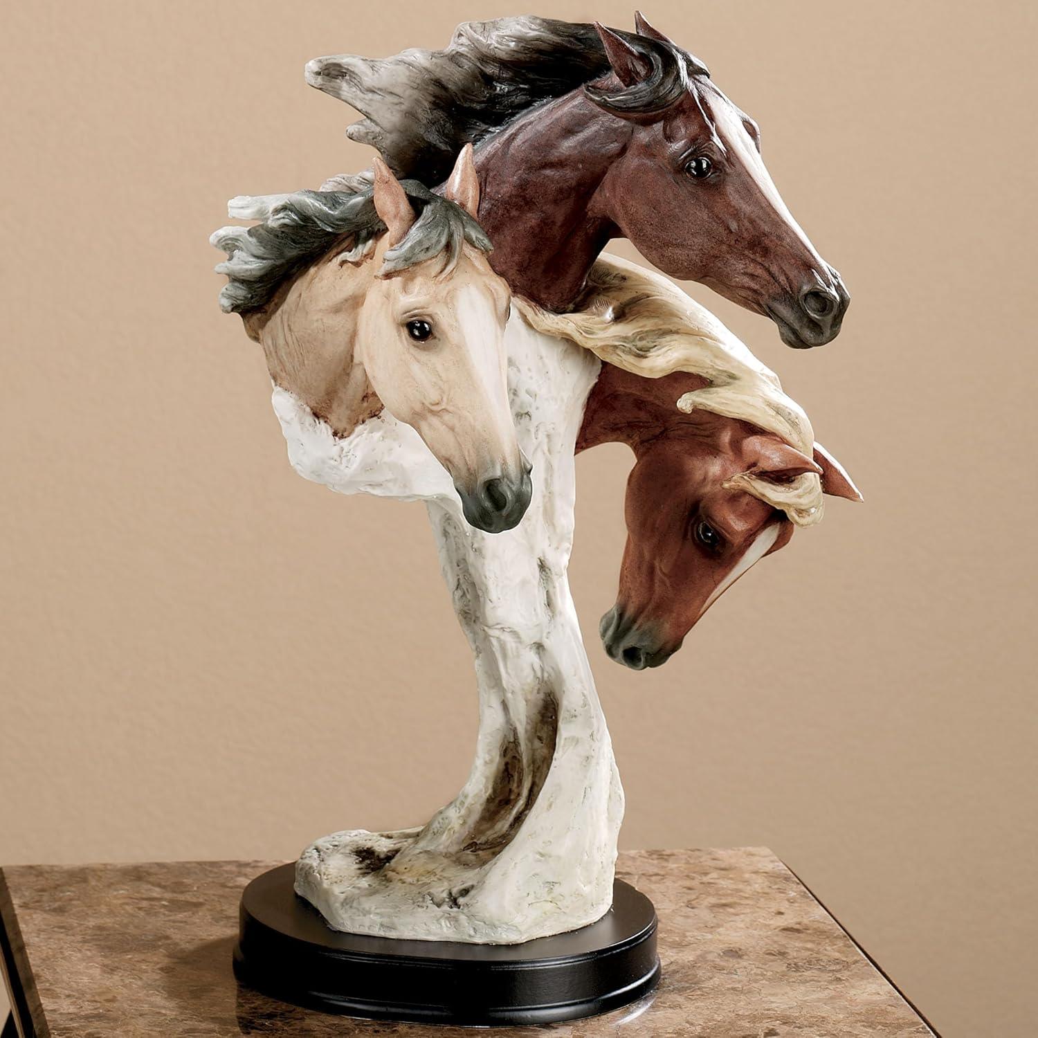 Wild at Heart Horse Sculpture Earth Tones 16 Inches Tall