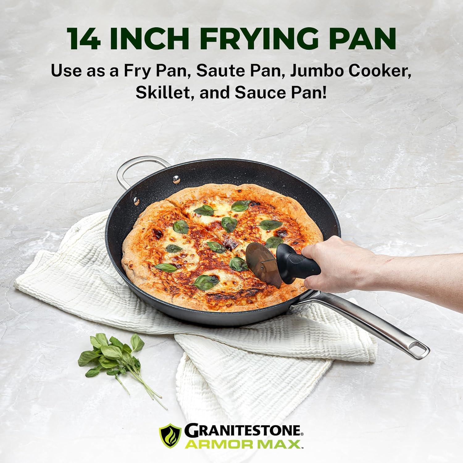 Granitestone Armor Max 14'' Ultra Durable Nonstick Family Pan with Lid