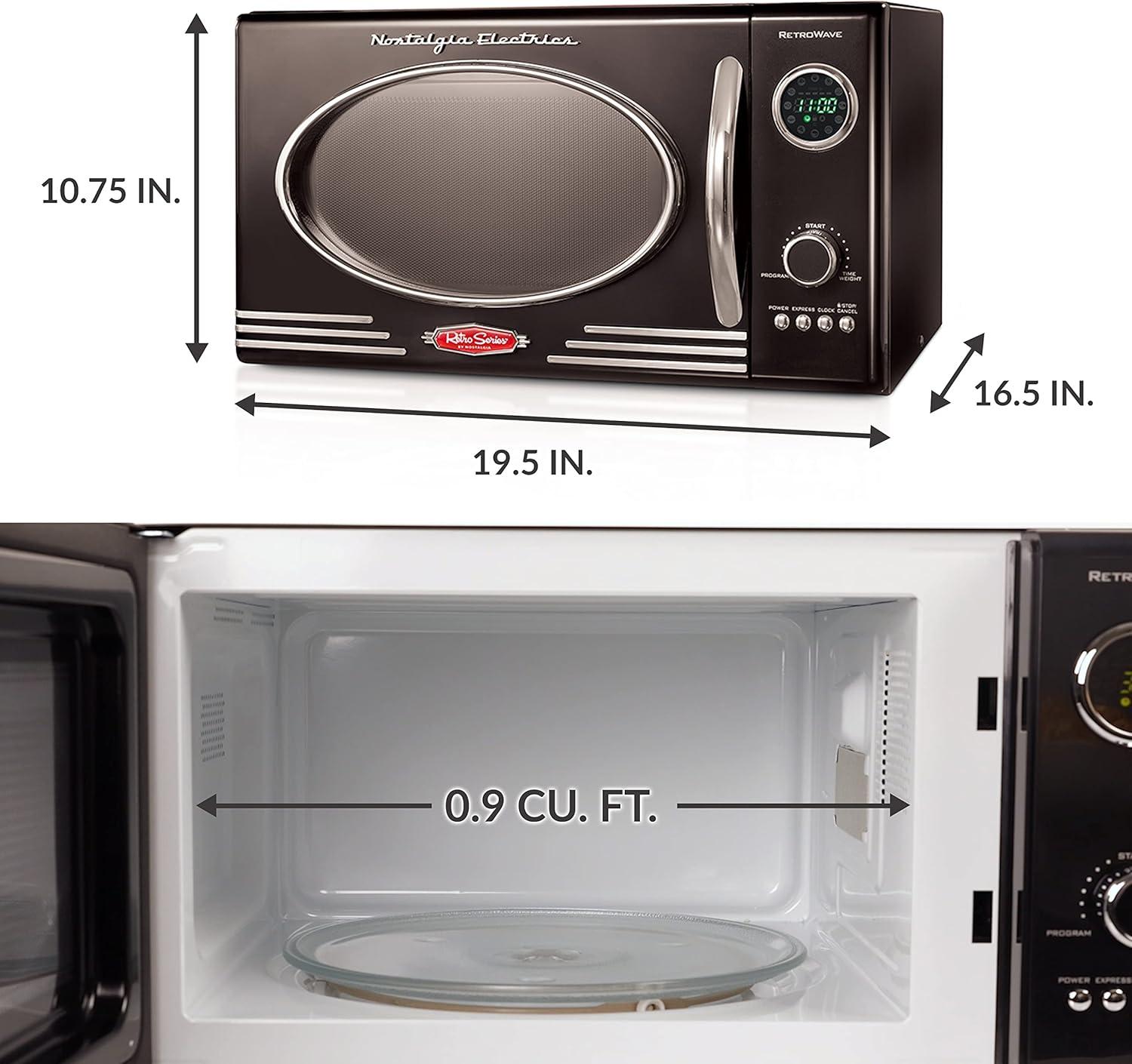 Nostalgia Retro 19" 0.9 cu ft. 800-Watt Countertop Microwave Oven