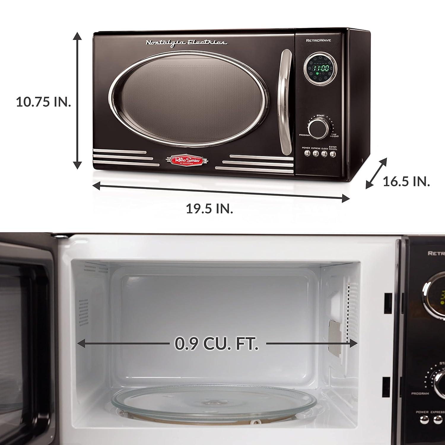 Nostalgia Retro 19" 0.9 cu ft. 800-Watt Countertop Microwave Oven