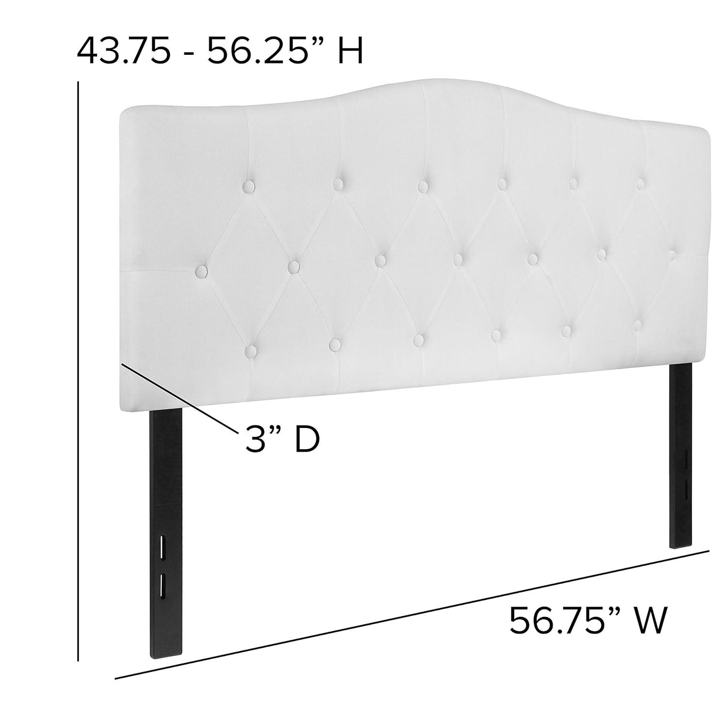 Flash Furniture Cambridge Tufted Upholstered Full Size Headboard in White Fabric