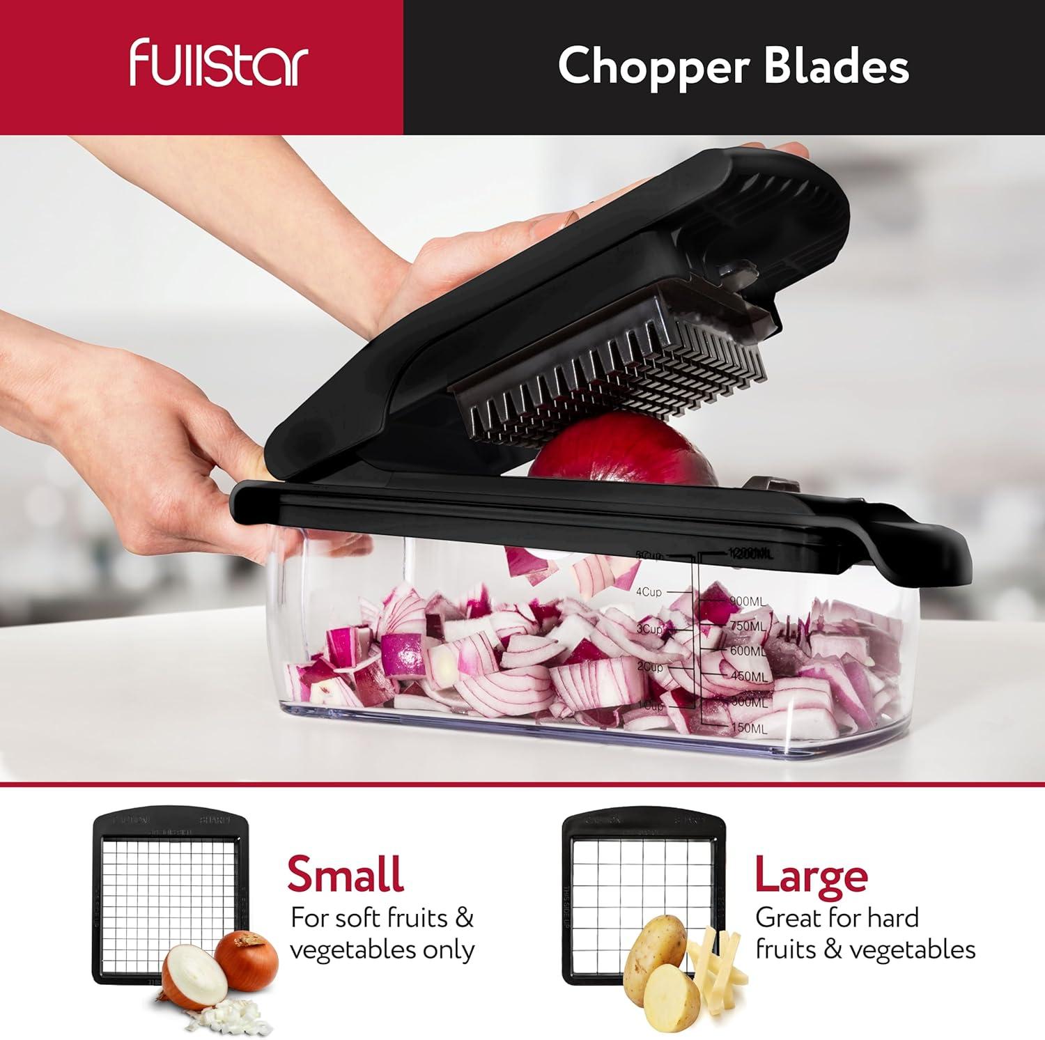 Fullstar - Vegetable Chopper, Food Chopper, Onion Chopper with Container - 4 Blades, Black