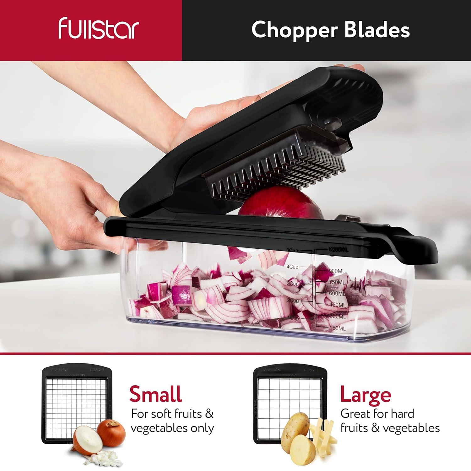 Fullstar - Vegetable Chopper, Food Chopper, Onion Chopper with Container - 4 Blades, Black