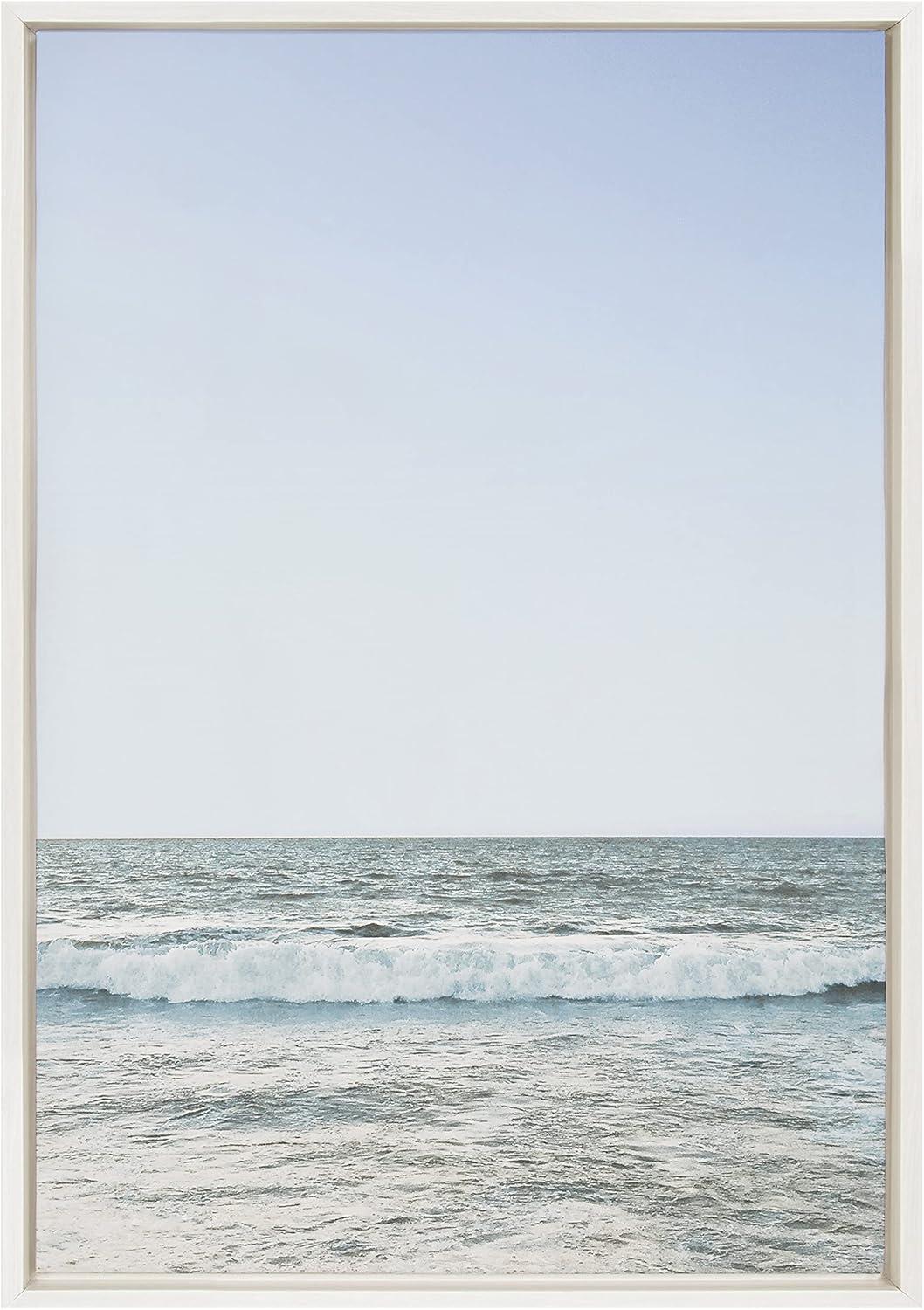 Sylvie Pale Blue Sea by The Creative Bunch Studio Framed Wall Canvas - Kate & Laurel All Things Decor