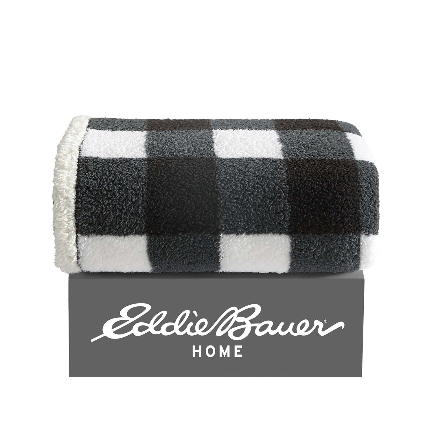 Eddie Bauer Alpine Eddie Bauer Printed Sherpa Reversible Throw Blankets