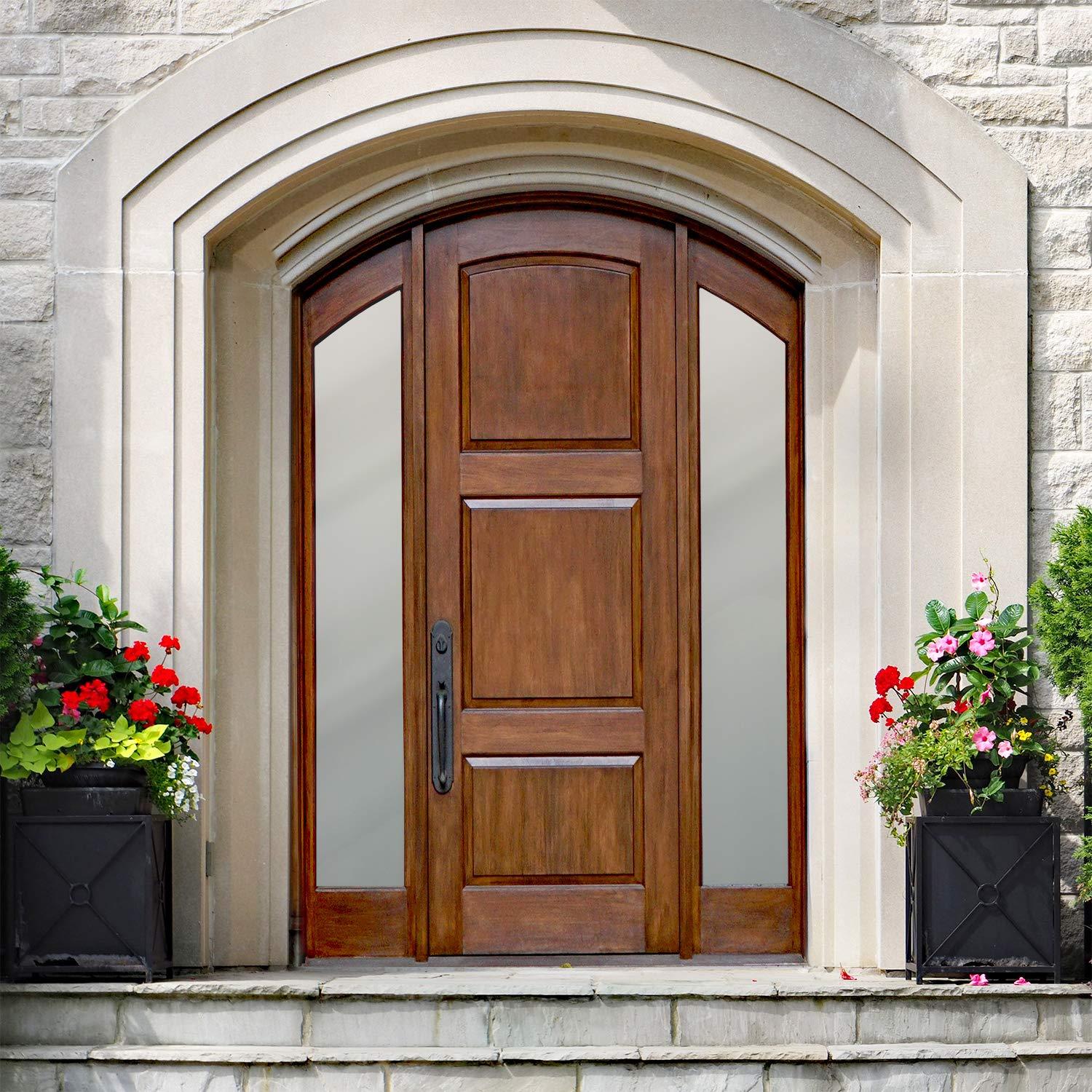 Gila® Privacy Décor Frosted Glass Sidelights Entryway Residential Window Film DIY Static Cling No Glue No Adhesive 1ft x 6.5ft (12in x 78in) (6.5 sq ft)