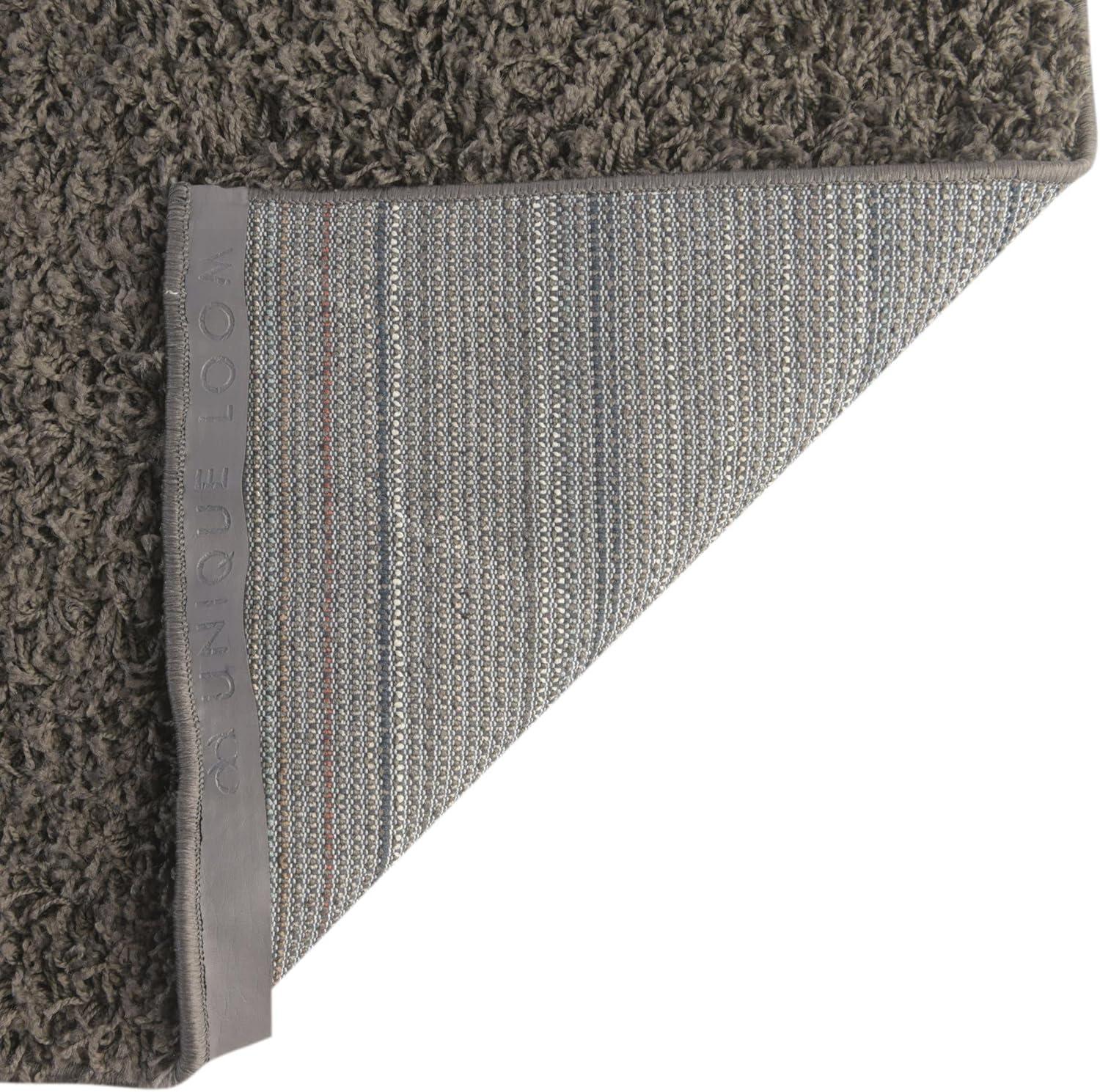 Rugs.com Solid Shag Collection Rug – 5' x 8' Graphite Gray Shag Rug Perfect For Bedrooms, Dining Rooms, Living Rooms