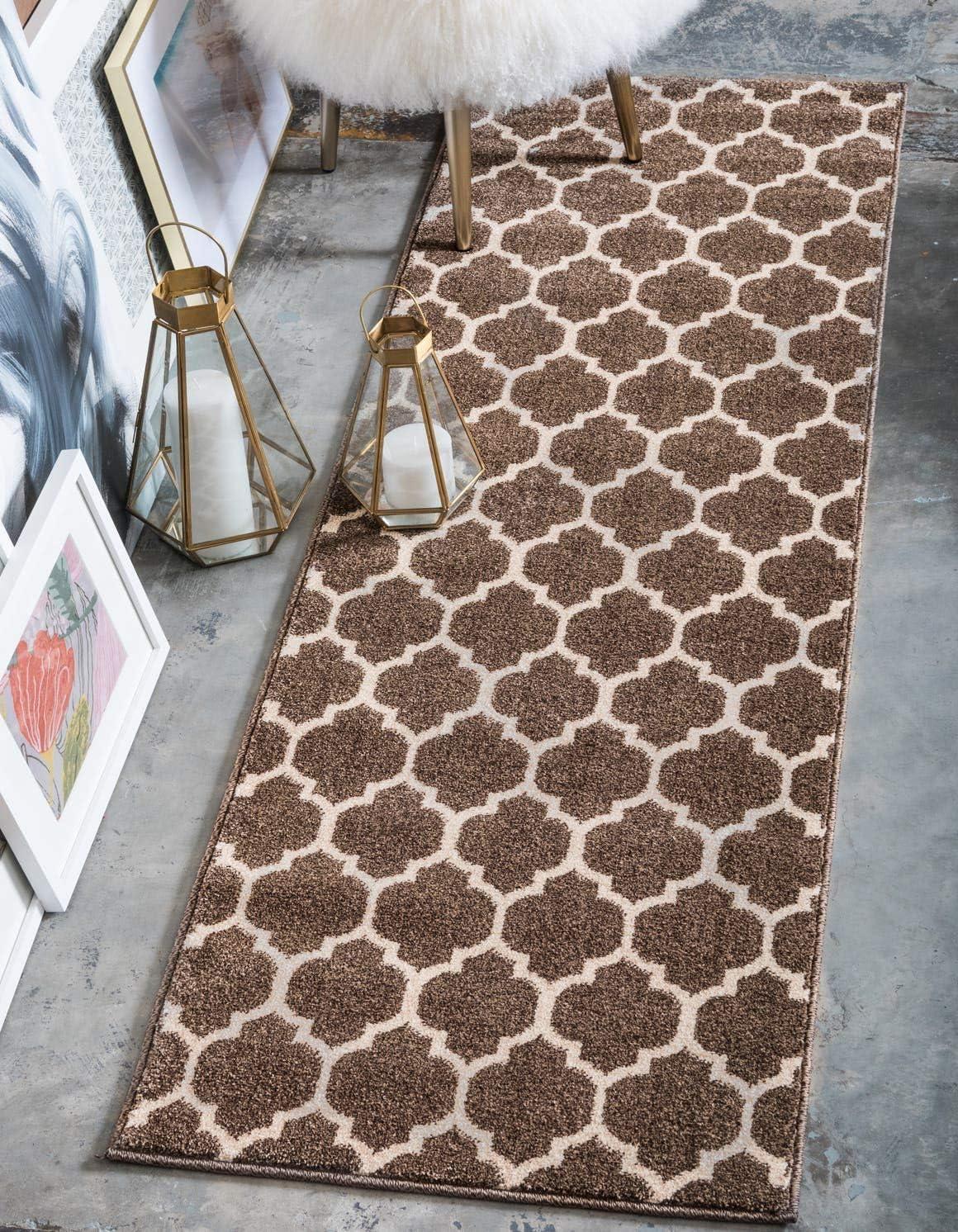 Unique Loom 2' 0 x 6' 1 Trellis Philadelphia Brown Area Rug