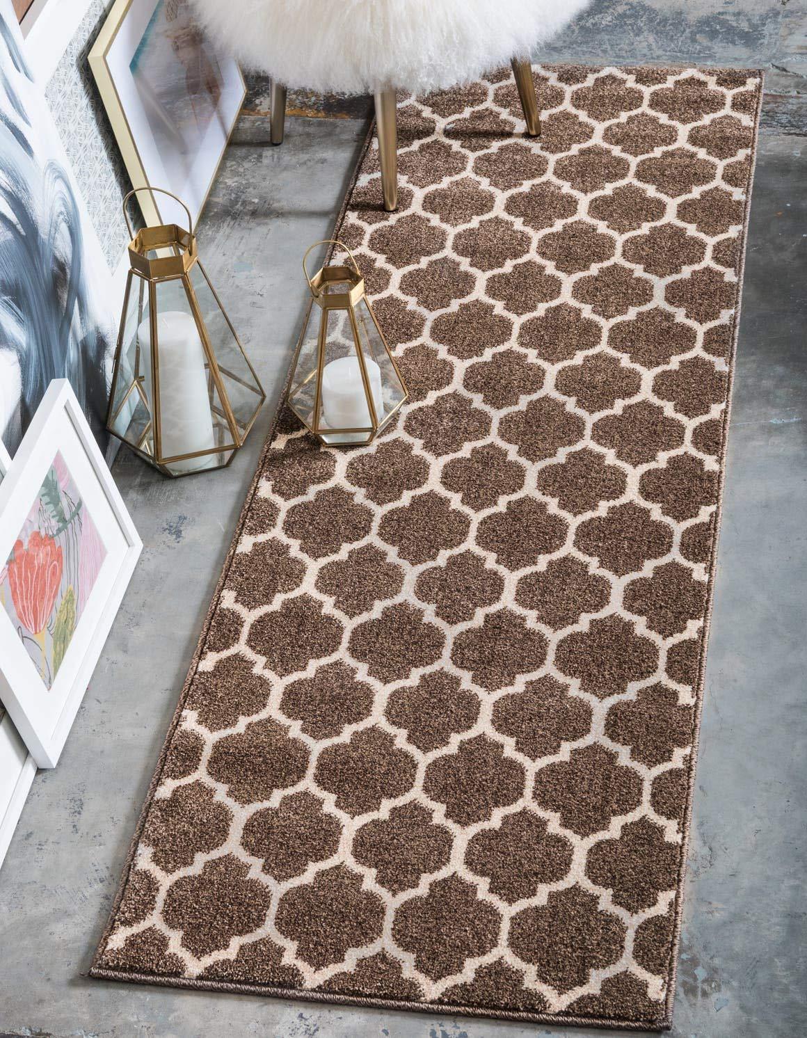 Unique Loom 2' 0 x 6' 1 Trellis Philadelphia Brown Area Rug