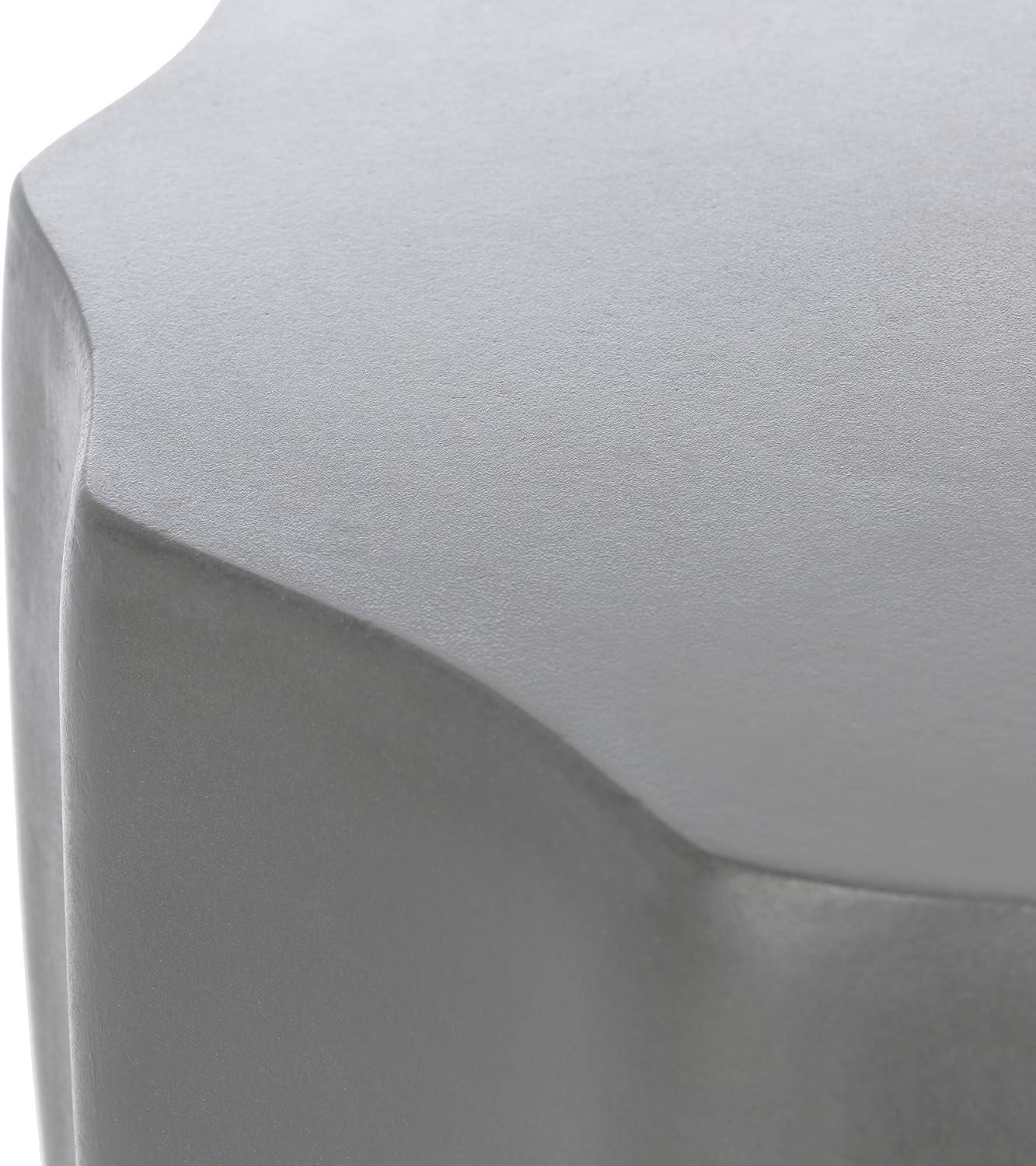 Jaslyn Concrete Indoor/Outdoor Accent Stool - Dark Grey - Safavieh
