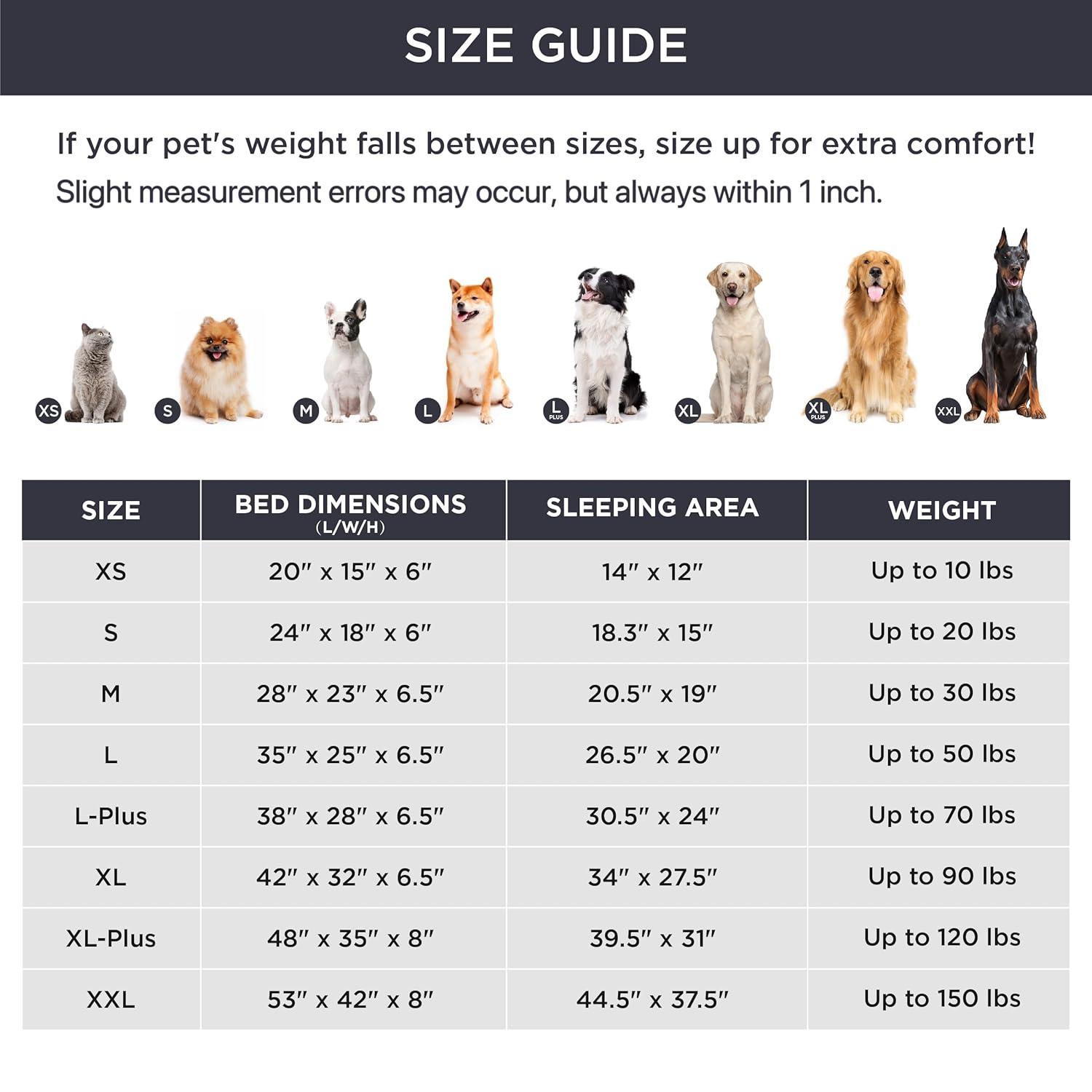 Bedsure Orthopedic Dog Beds Large Sized Dog - Washable Large Dog Cat Bed Waterproof, Comfort Dogs Couch Sofa with Washable Removable Cover, Pet Bed with Nonskid Bottom, Amber Noel-Red, 35"