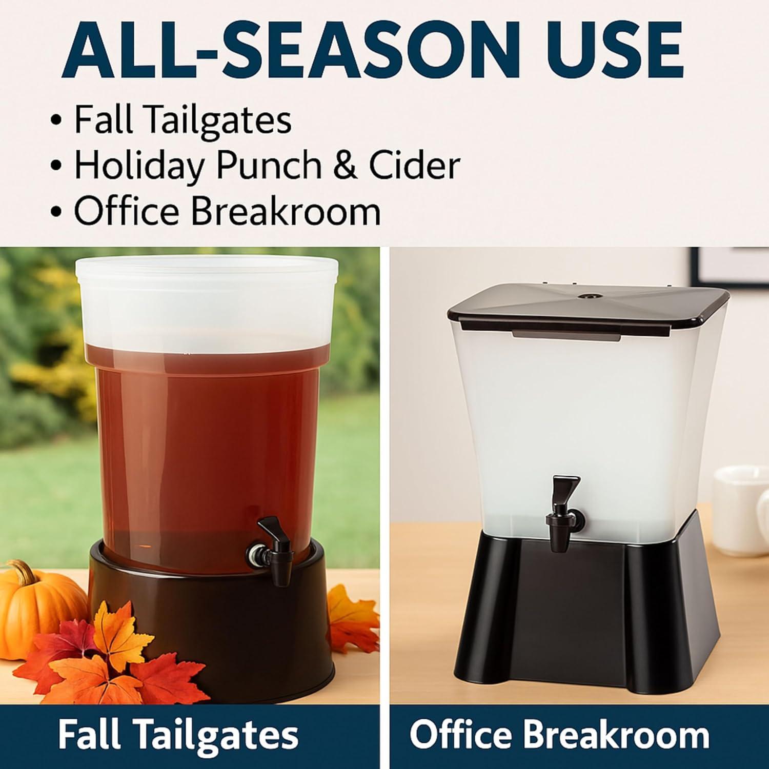 Carlisle 222903 Break-Resistant Beverage Dispenser with Base, 5 Gallon