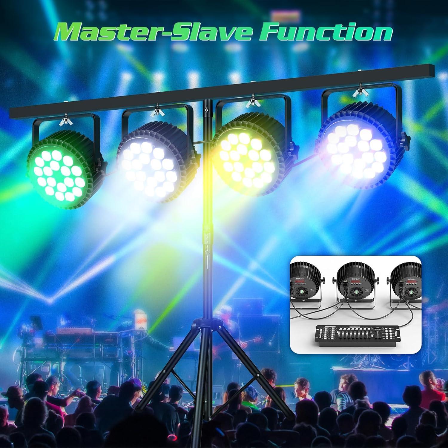 Black Round LED Stage Light with Aluminum Finish