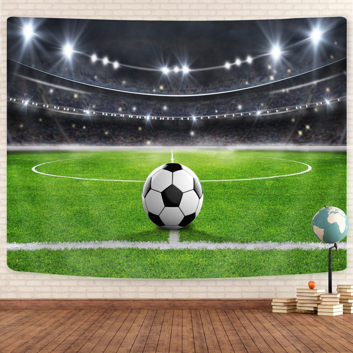 Soccer Stadium Landscape Polyester Wall Tapestry 40x60 Inch